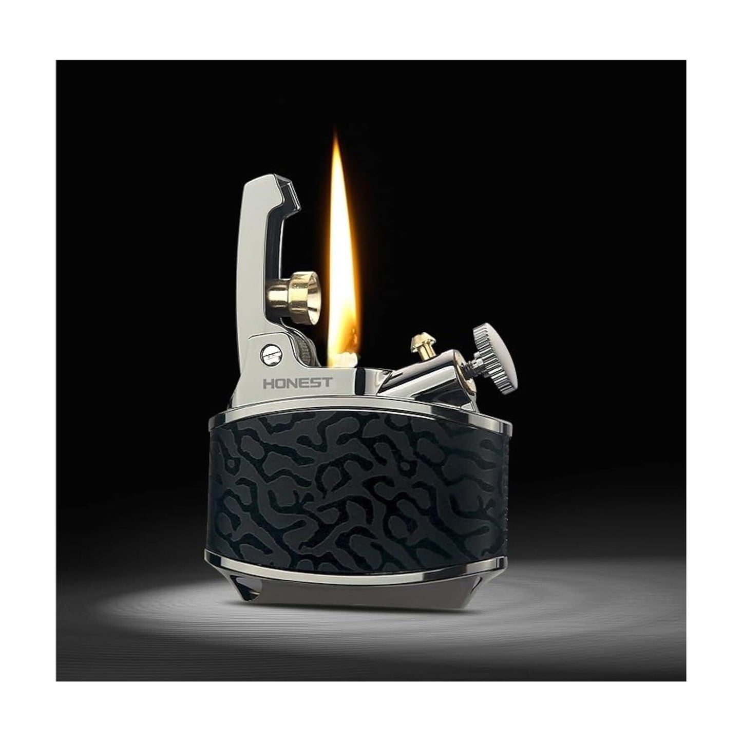 Honest Retro Lighter Wheel Kerosene Groove Copper Old-Fashioned Gasoline Brass High-End Foreskin Cigarette Personalized One-Button Ejection Ignition