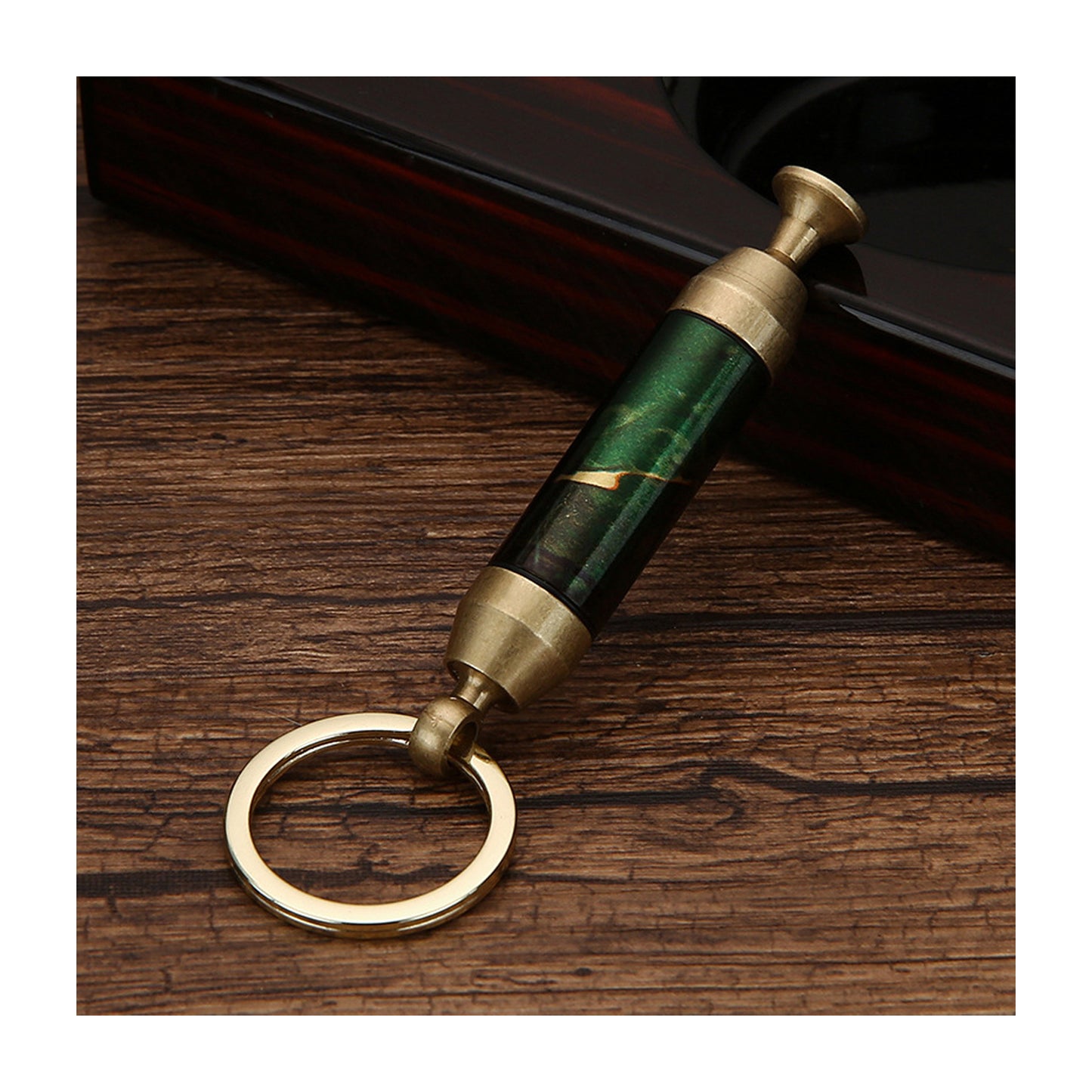 Honest Solid Brass 2-in-1 Cigar Punch Cutter Cigar Needle with Keychain, Cigar Draw Enhancer, Premium Cigar Accessories Tool