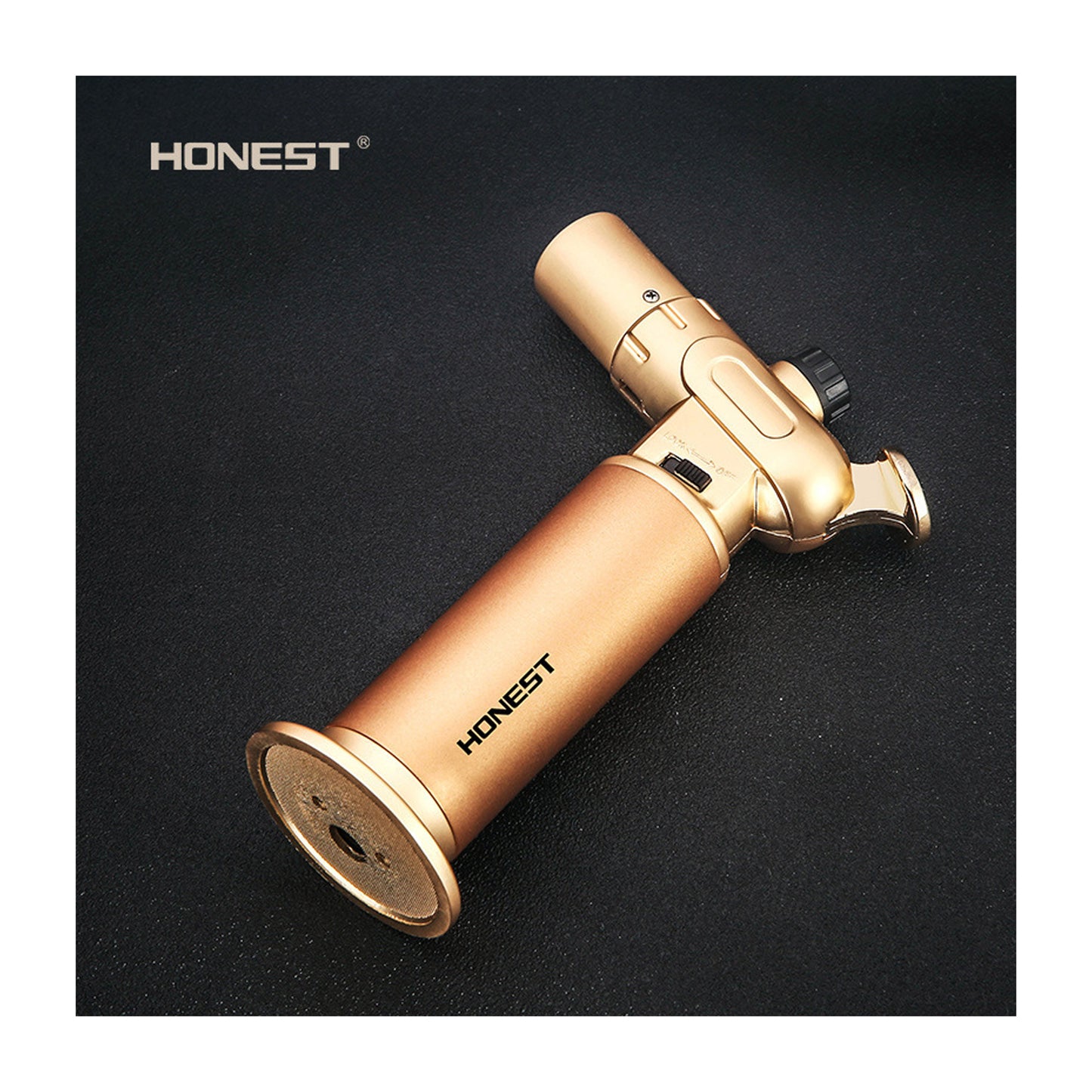 Honest Windproof Refillable lighters - Metal Butane Gas Lighters - Dual Turbo Direct Injection Lighter - Cooking Torch Lighter - Fixed The Flame Function
