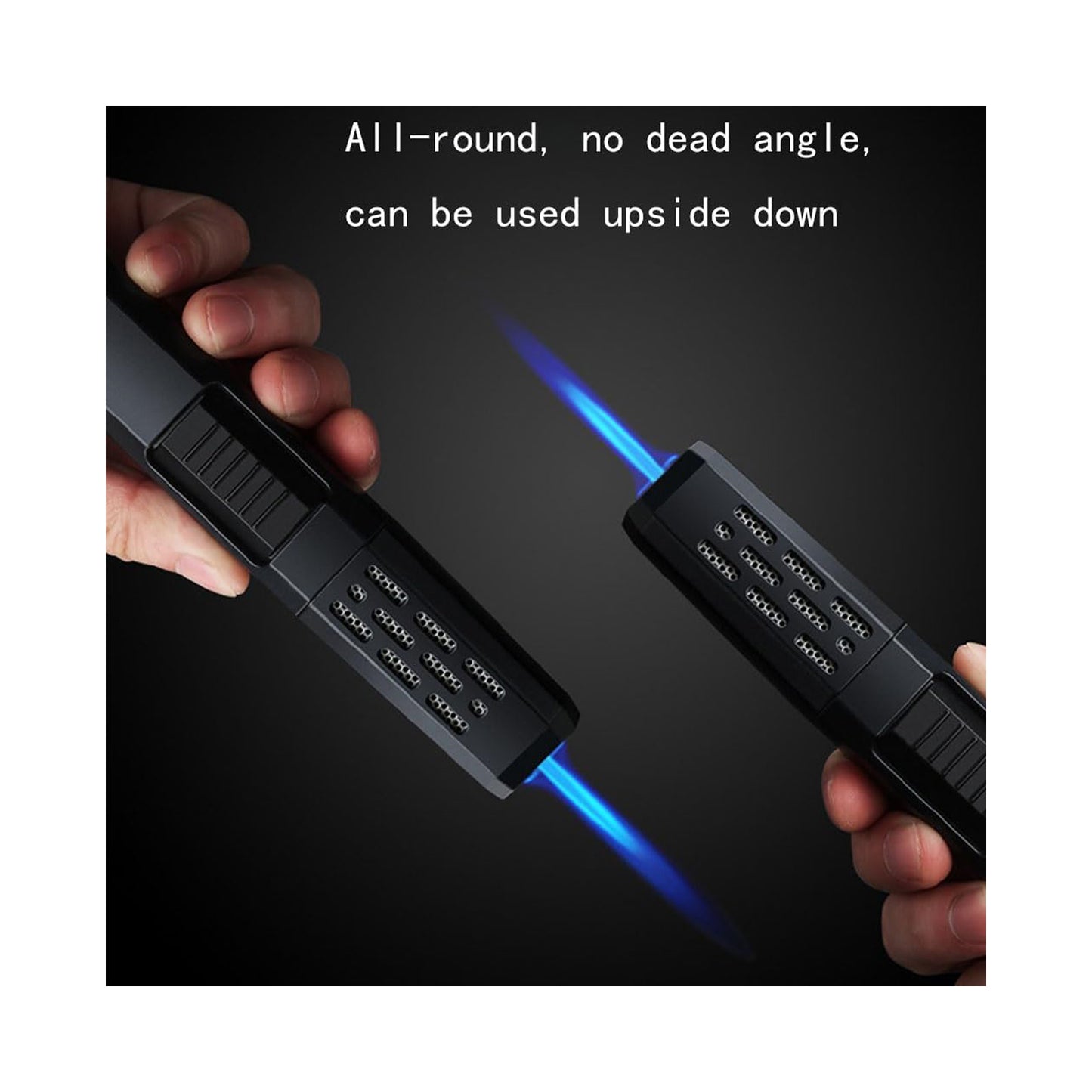 Honest Windproof Straight Blue Flame Lighter, Metal Portable Butane Rechargeable Lighter, Adjustable Flame Size Torch Lighter, Outdoor Camping, BBQ, Candle, Kitchen, Gift