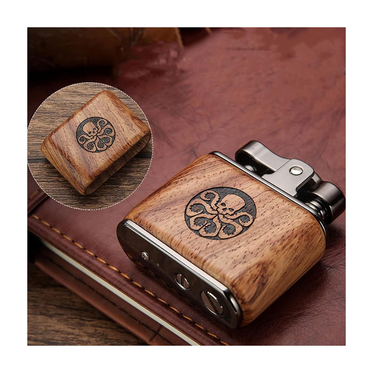 Honest Windproof Vintage Antique Trench Lighter, Old-Fashioned Refillable Metal Kerosene Lighters, Rocker Arm Petrol Oil Ignition and Adjustable Soft Flame Best Gift for to Father Husband