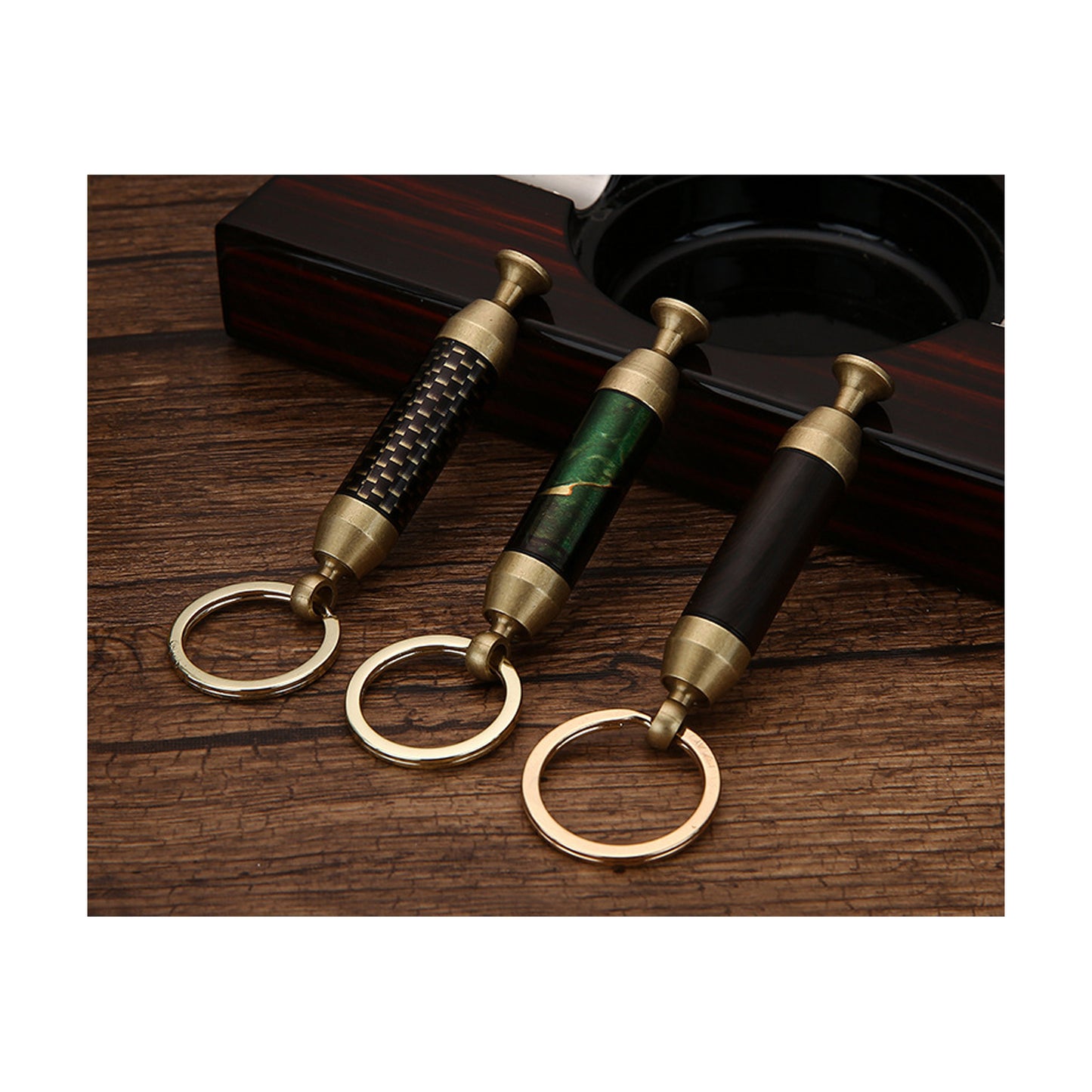 Honest Solid Brass 2-in-1 Cigar Punch Cutter Cigar Needle with Keychain, Cigar Draw Enhancer, Premium Cigar Accessories Tool