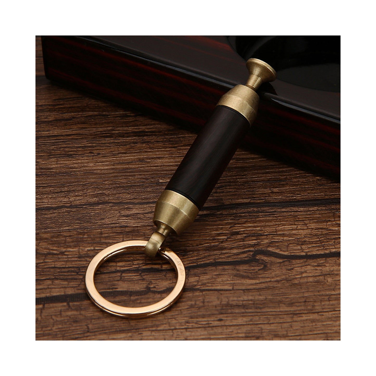 Honest Solid Brass 2-in-1 Cigar Punch Cutter Cigar Needle with Keychain, Cigar Draw Enhancer, Premium Cigar Accessories Tool