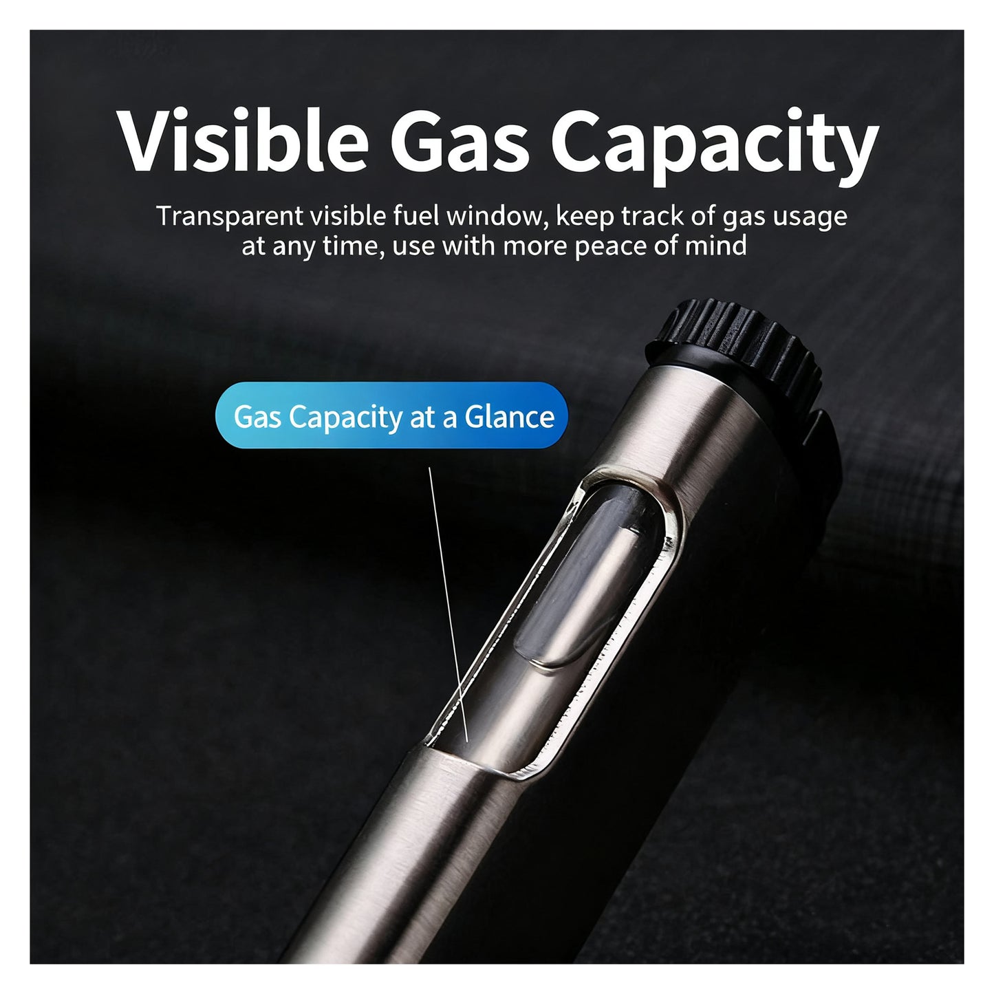 Honest Compact Personal Flame Lighter with Fuel Window, Refillable (Butane Not Included)