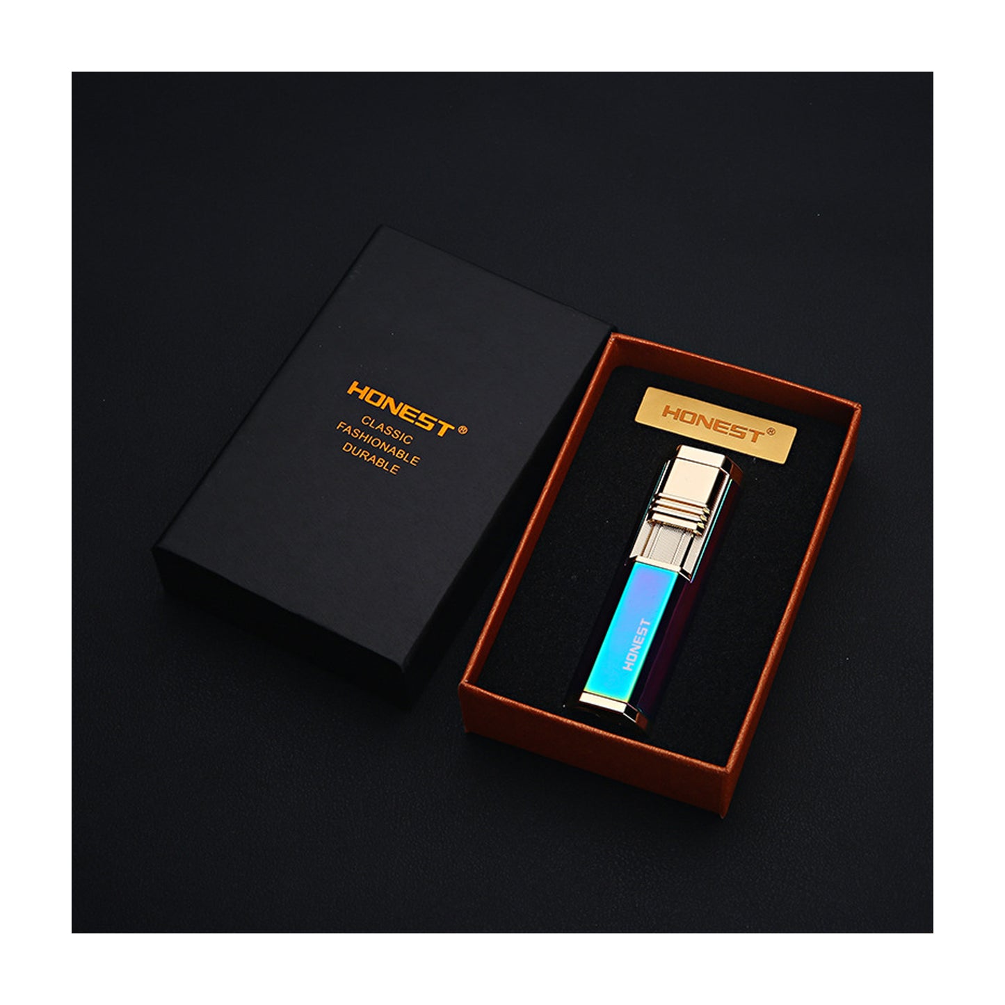 Honest Dual Angled Torch Lighter with Fold-Out Punch Cutter
