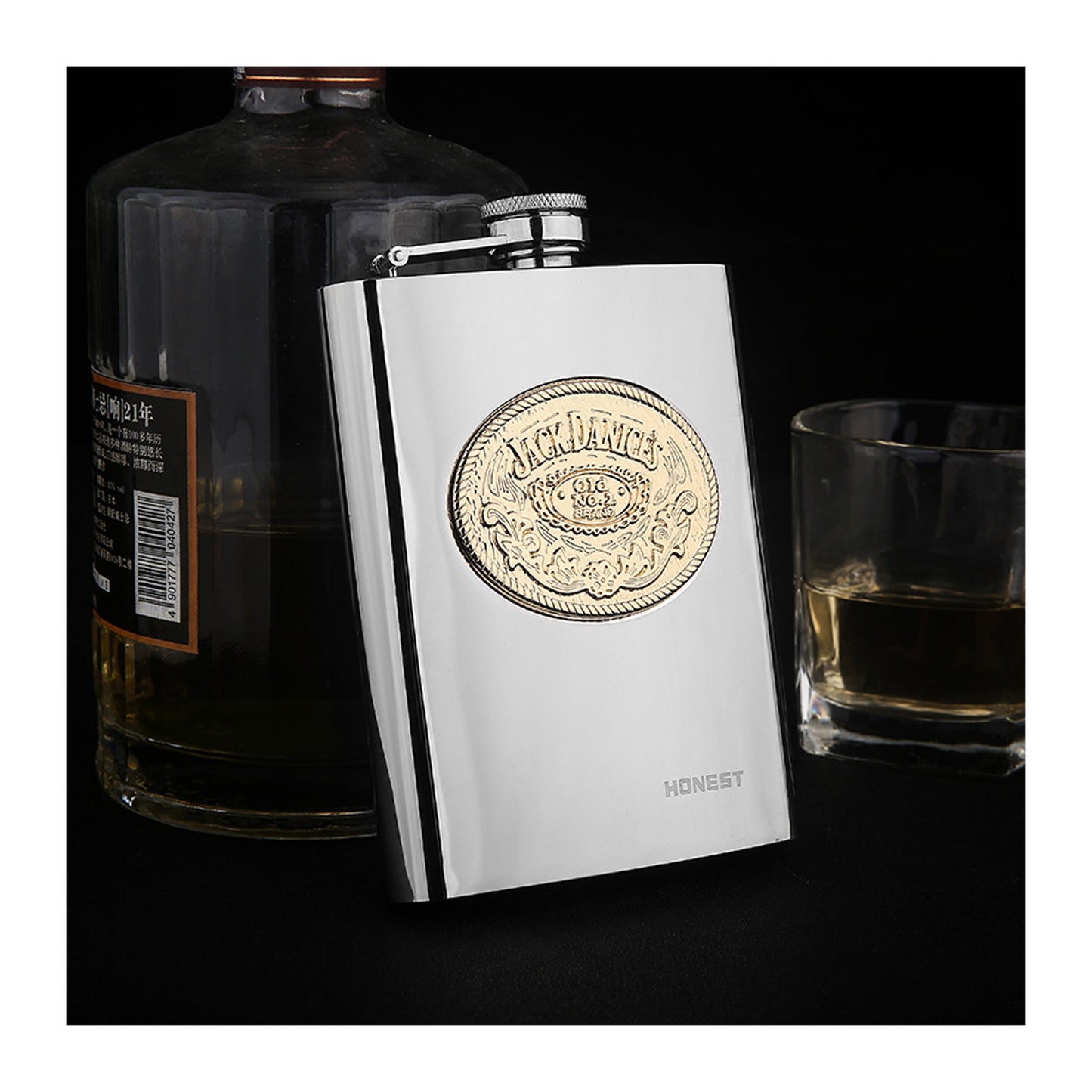 Honest Fashion High-End 6oz Stainless Steel Flask Portable Outdoor Pocket Liquor Flask Thickened 304 Stainless Steel Alcohol Flask