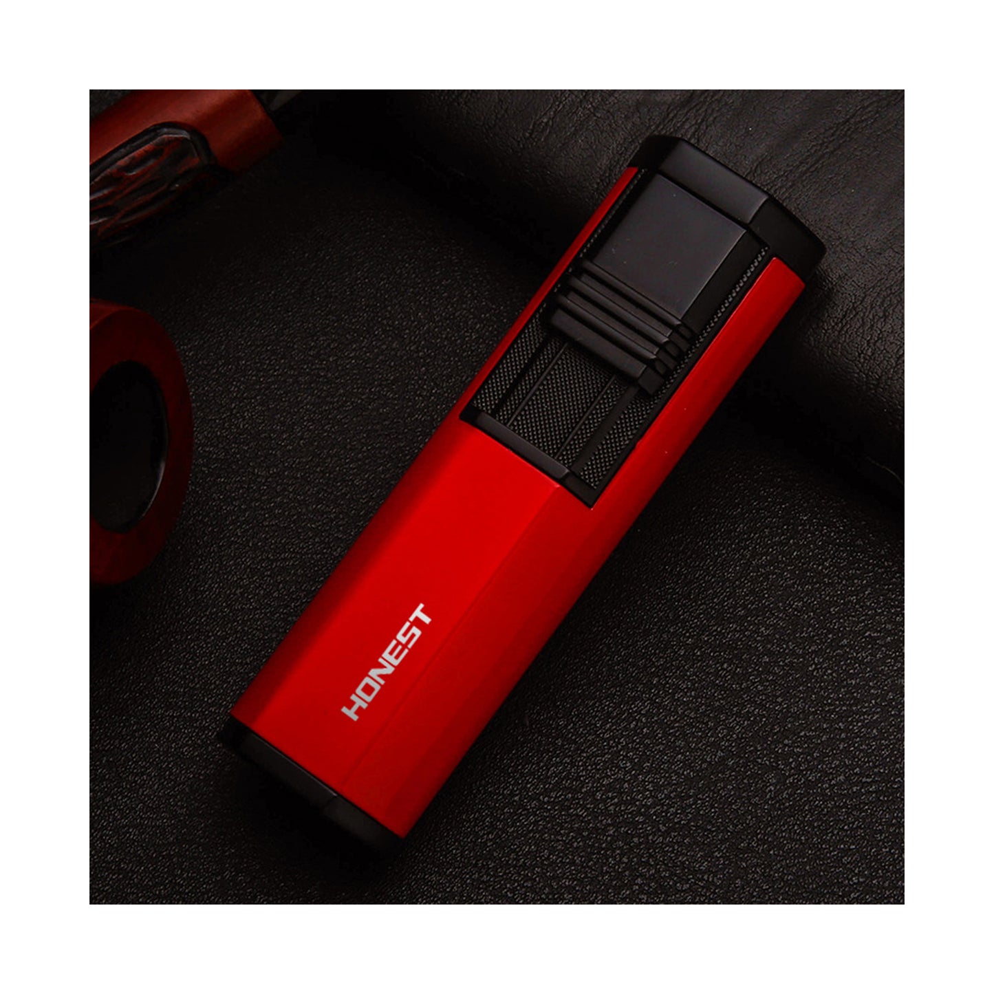 Honest Dual Angled Torch Lighter with Fold-Out Punch Cutter