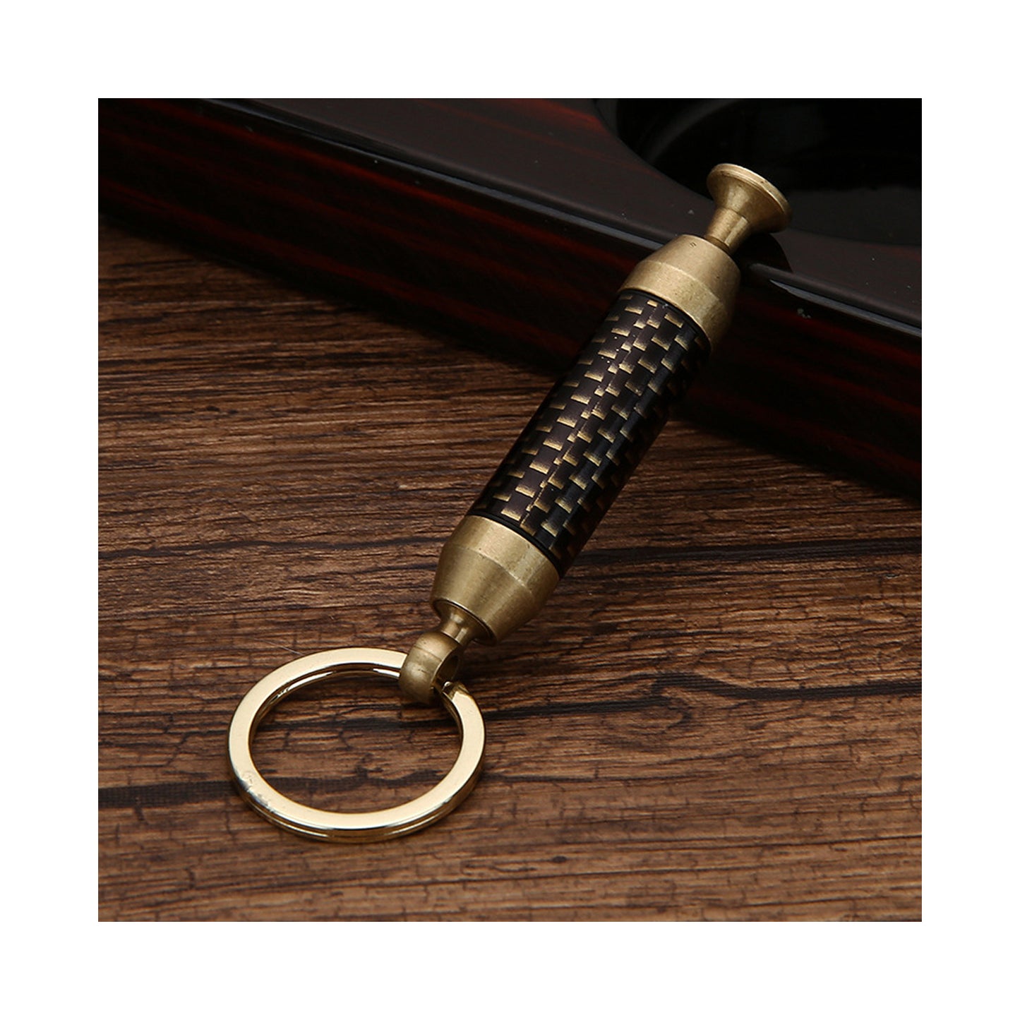 Honest Solid Brass 2-in-1 Cigar Punch Cutter Cigar Needle with Keychain, Cigar Draw Enhancer, Premium Cigar Accessories Tool