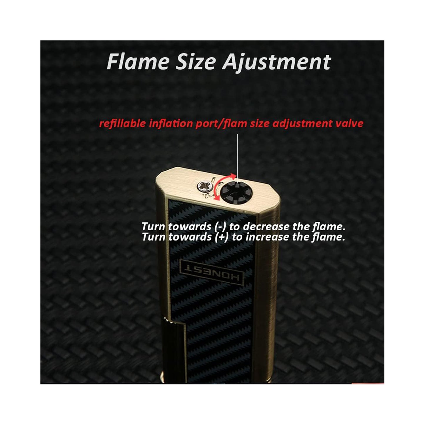 Honest Lighters Slim Soft Flame Lighter Vintage Metal Vertical Ignition Grinding Wheel Butane Lighter Great Gift for Men & Women
