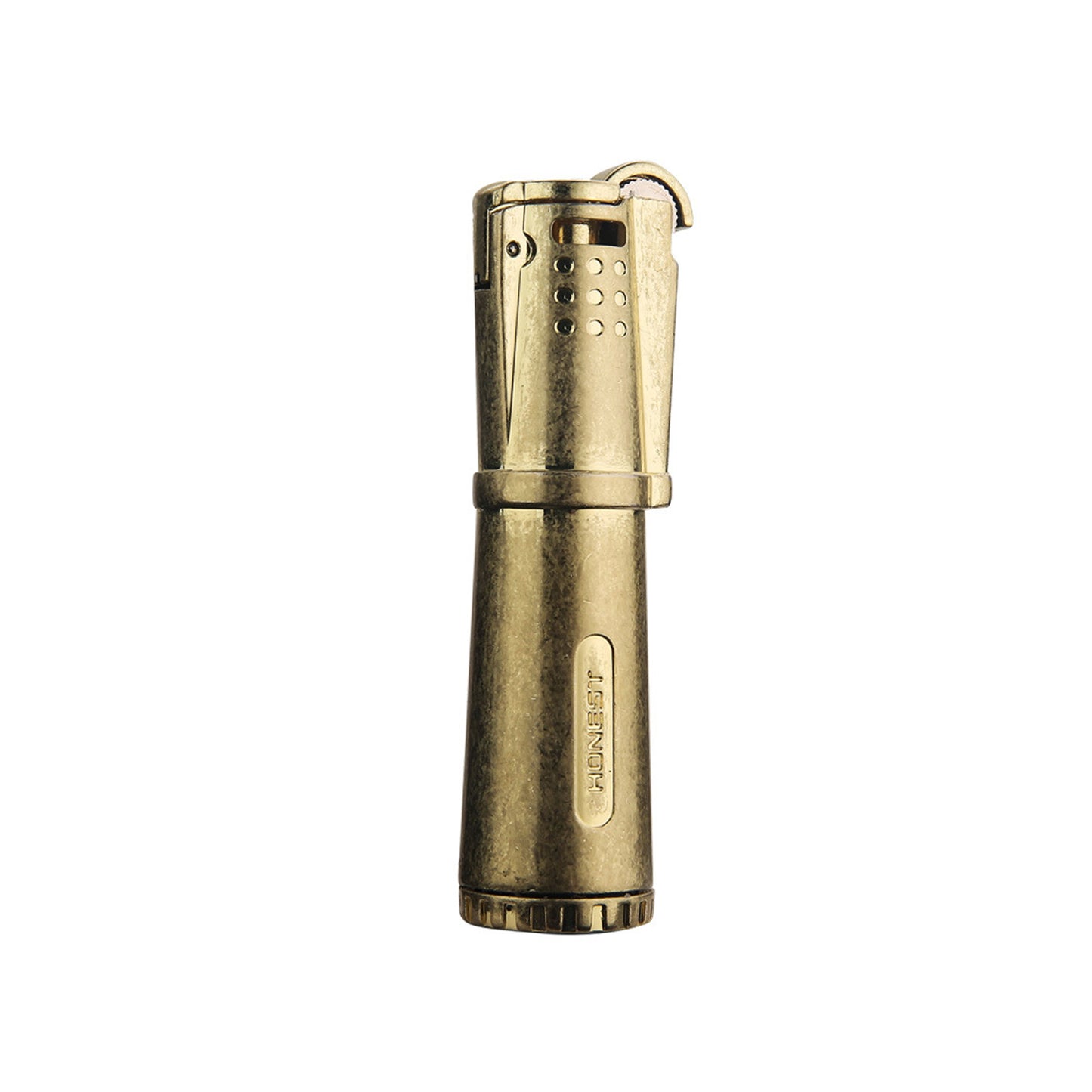 Honest Metal Kerosene Gasoline Vintage Collectible Lighter, Wheeled Trench Cool Lighter Windproof Trench (Liquid Not Included) Refillable Fuel, Portable Candle Cigar Lighter Outdoor Camping