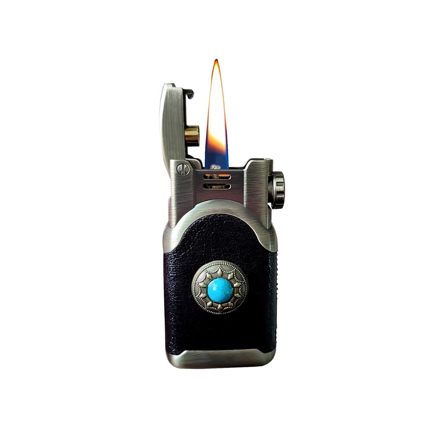 Honest Leather Lighter Soft Flame Antique Style Refillable Vintage Candle Lighters for Collection Gift