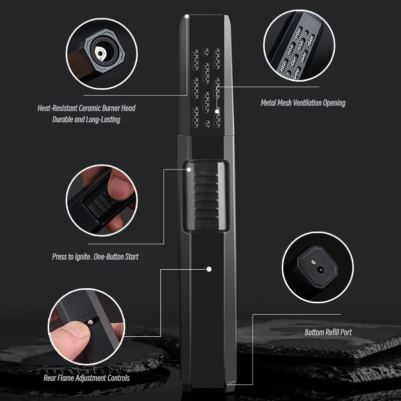 Honest Windproof Jet Torch Lighter Metal High Temperature Flame Large Capacity Outdoor Camping Moxibustion Tool