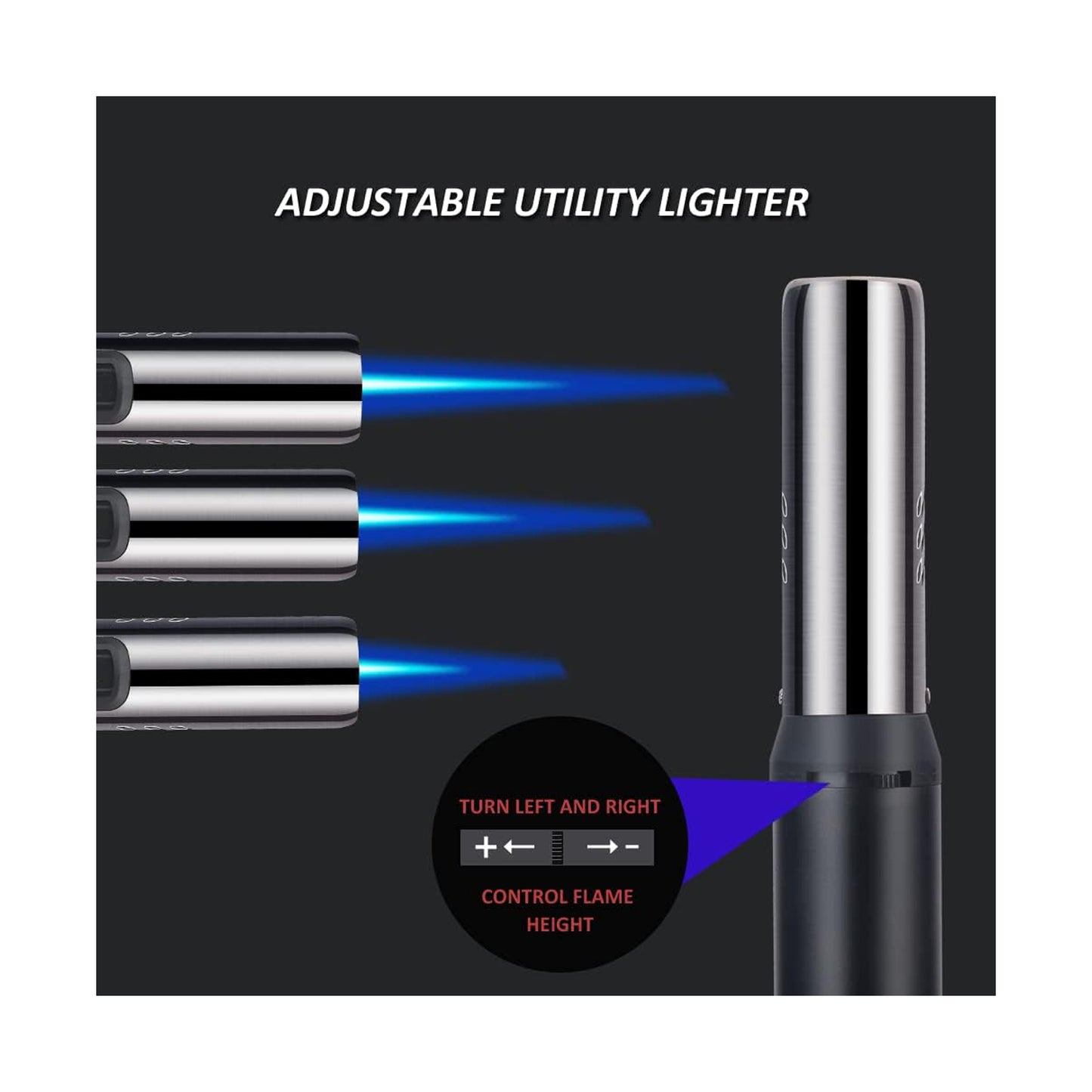 Honest Blow Torch Lighter Outdoor Windproof Lighter Refillable Torch Lighter for cocktail smoker,toast, marshmallows, Creme Brulee, BBQ, and hookah coals