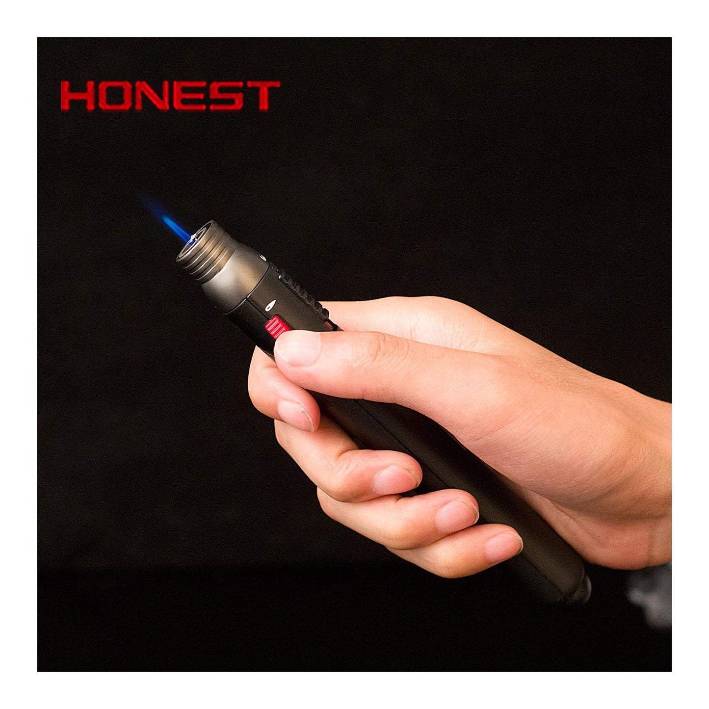 Honest Pen-Style Cigar Lighter, refillable with butane, dual flame modes, conveniently portable, ideal for cigar connoisseurs