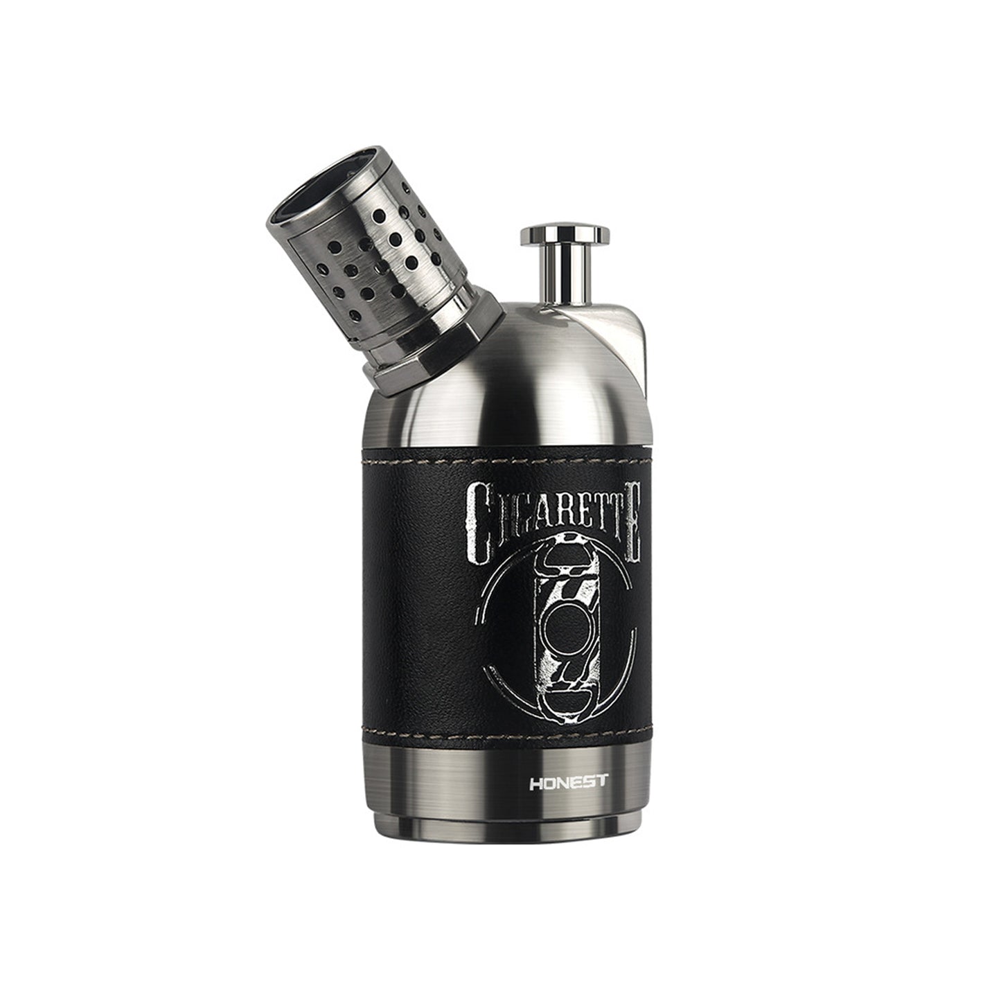 Honest Quad Torch Lighter Leather Tabletop Refillable Butane Gas Red Flame Cigar Tobacco Lighter