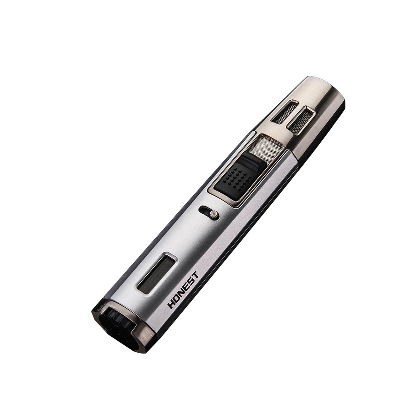 Honest Cigar Cigarette Lighter Jet Torch Dual Blue Flame, Creative Refillable Butane Gas Ajustable Flame Torch