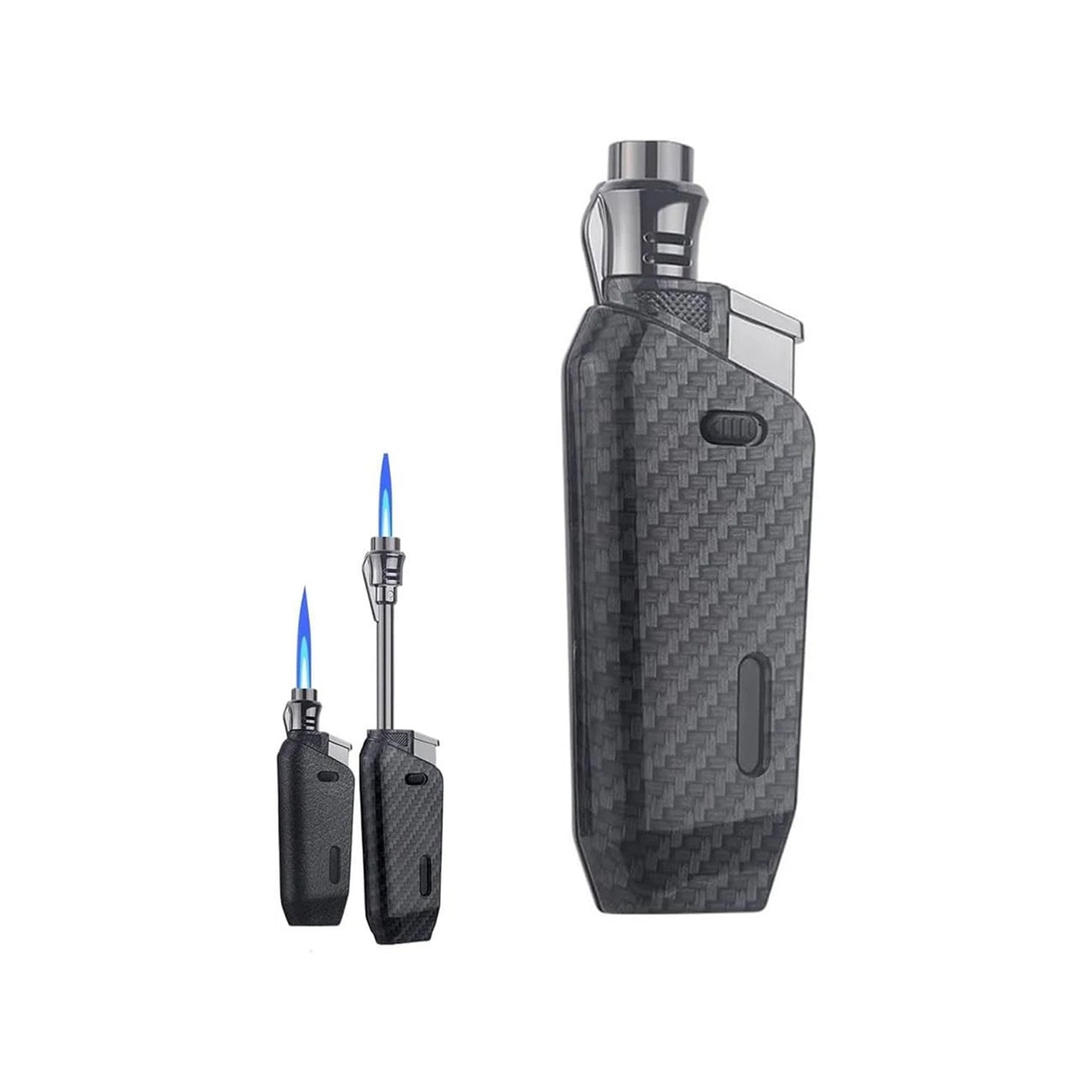 Honest Torch Lighter Telescopic Long Wand Jet Lighter Windproof Butane Gas Refillable Lighters with Safety Lock Fuel Window for Candle Kitchen Outdoor Grill BBQ (Butane Not Included)