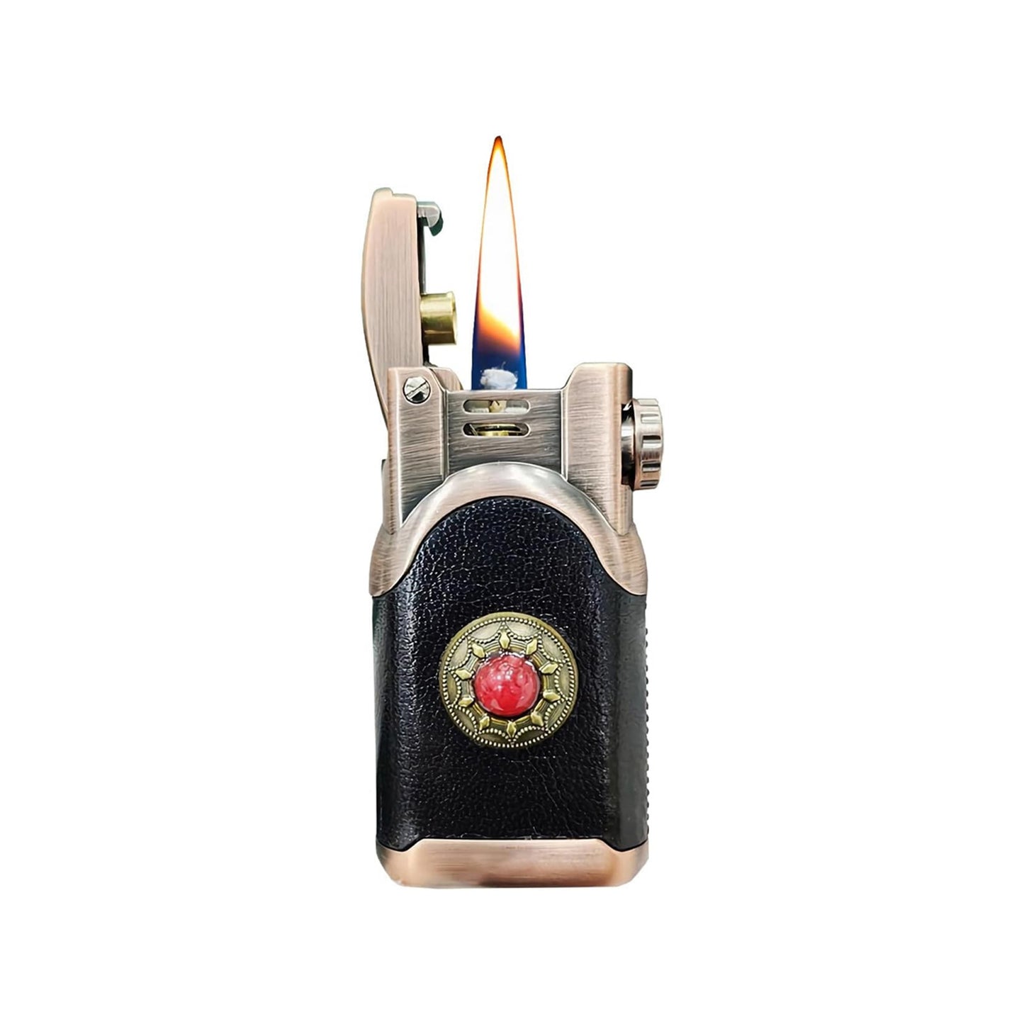 Honest Leather Lighter Soft Flame Antique Style Refillable Vintage Candle Lighters for Collection Gift