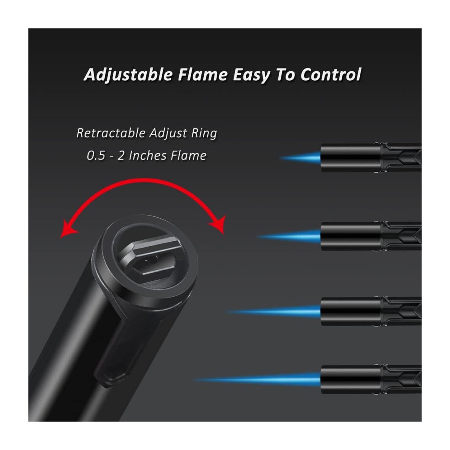 Honest Torch Lighters, Butane Lighters Refillable Single Jet Flame for Candle Grill BBQ Camping