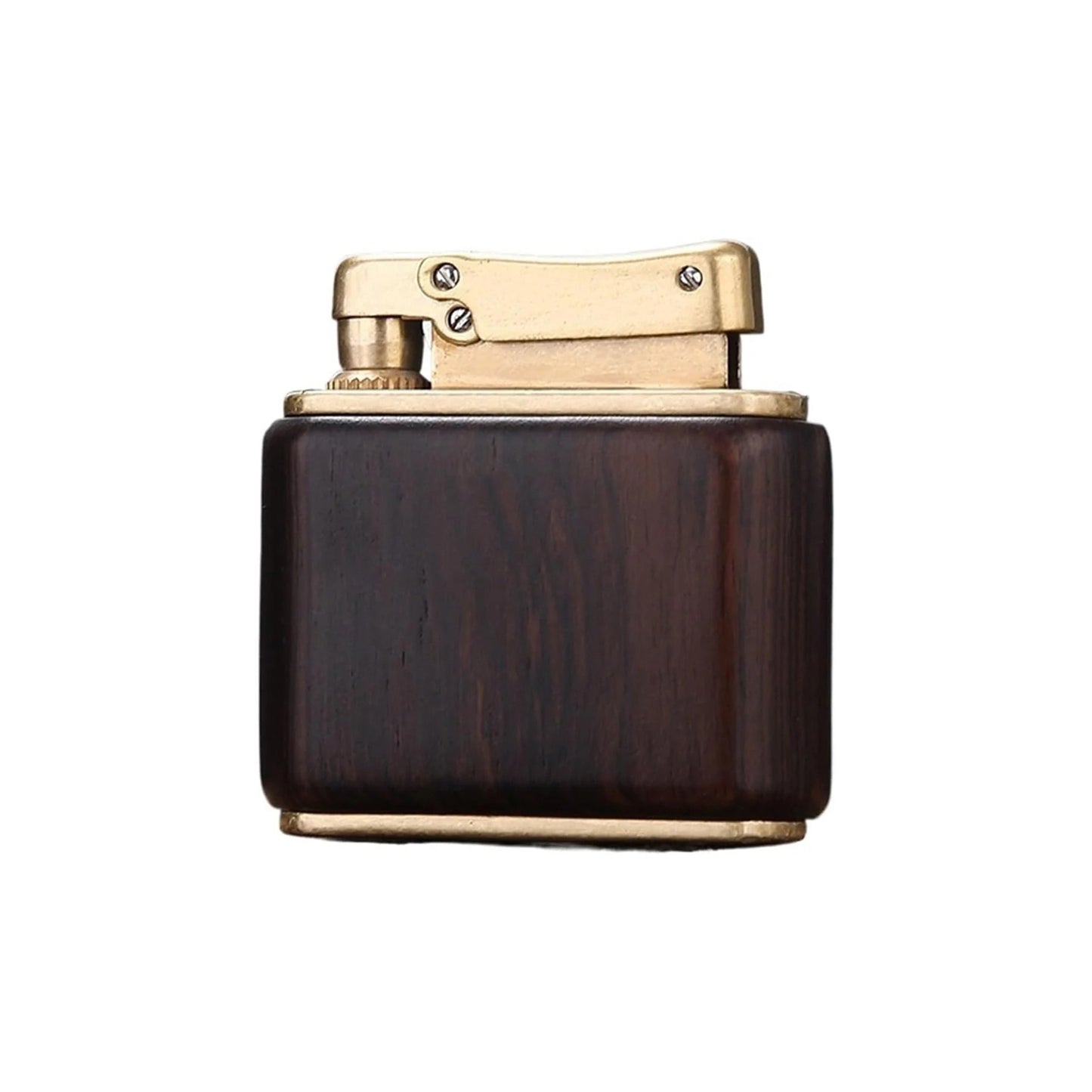 Honest Retro Kerosene Lighter Brass Lighter Solid Wood Shell Reusable high-end Gift