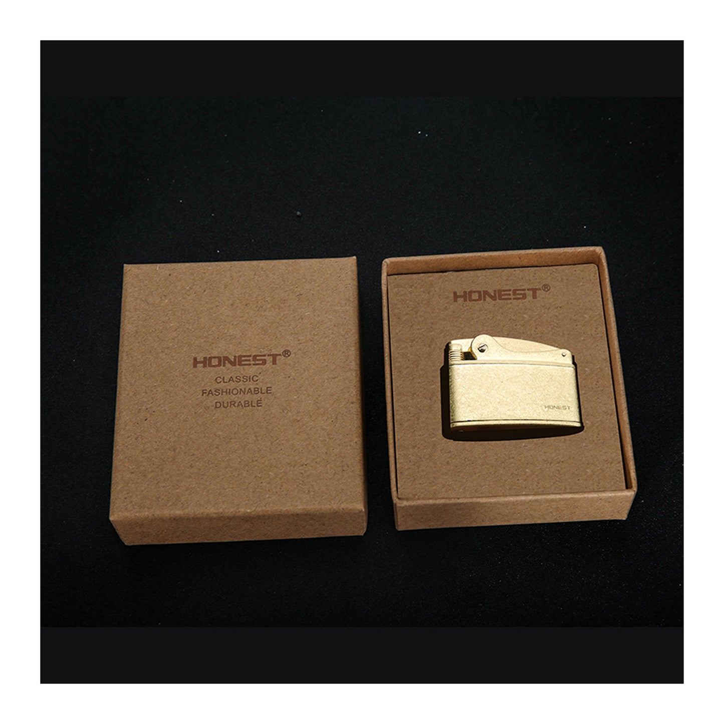 Honest Vintage Kerosene Lighter Old Fashioned Push Ignition Soft Flame Refillable Reusable Windproof Trench Men