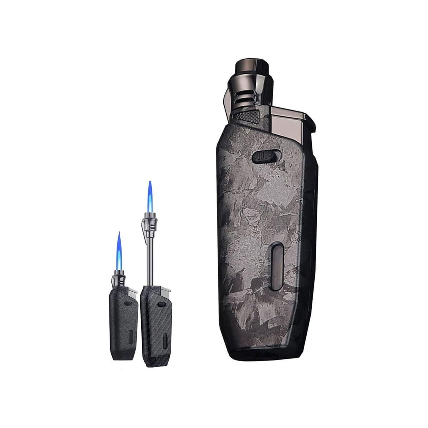 Honest Torch Lighter Telescopic Long Wand Jet Lighter Windproof Butane Gas Refillable Lighters with Safety Lock Fuel Window for Candle Kitchen Outdoor Grill BBQ (Butane Not Included)