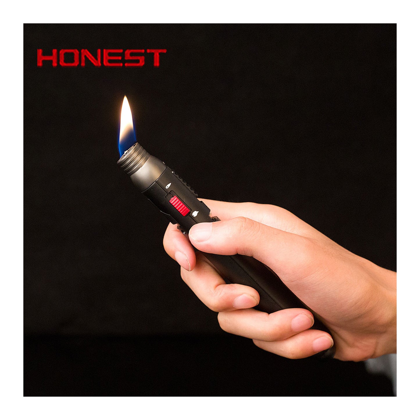 Honest Pen-Style Cigar Lighter, refillable with butane, dual flame modes, conveniently portable, ideal for cigar connoisseurs