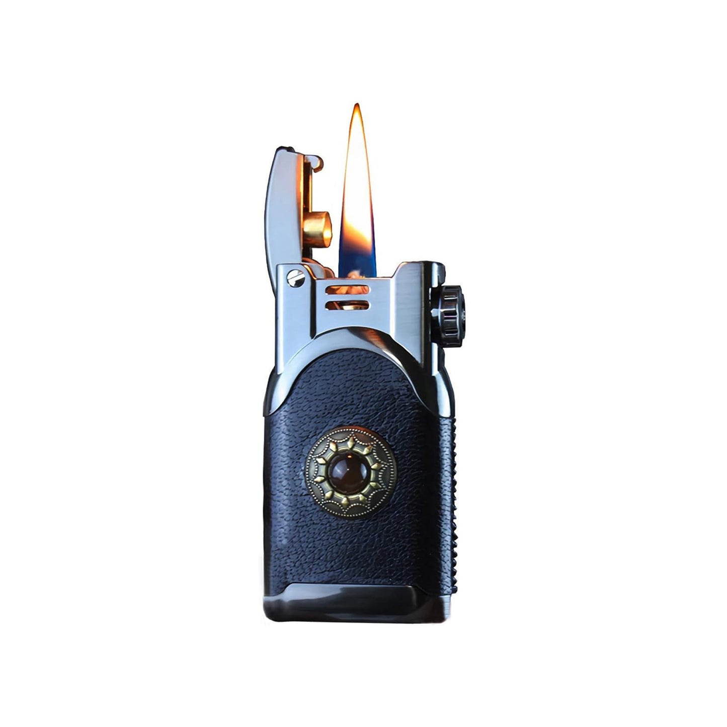 Honest Leather Lighter Soft Flame Antique Style Refillable Vintage Candle Lighters for Collection Gift