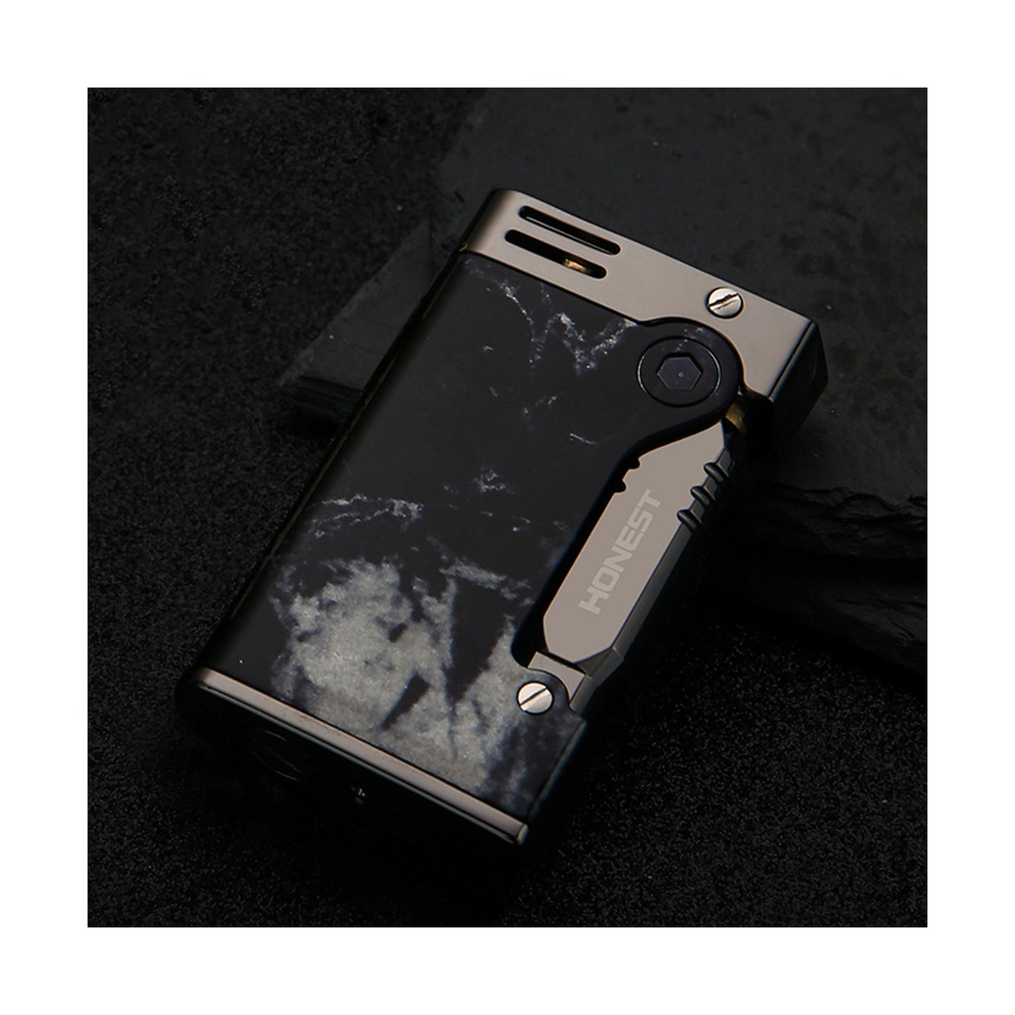 Honest Soft Flame Retro Kerosene Lighter, Side Push Ignition, refillable, Durable Metal Portable Lighter, high-end Gift for Men (Fuel not Included)