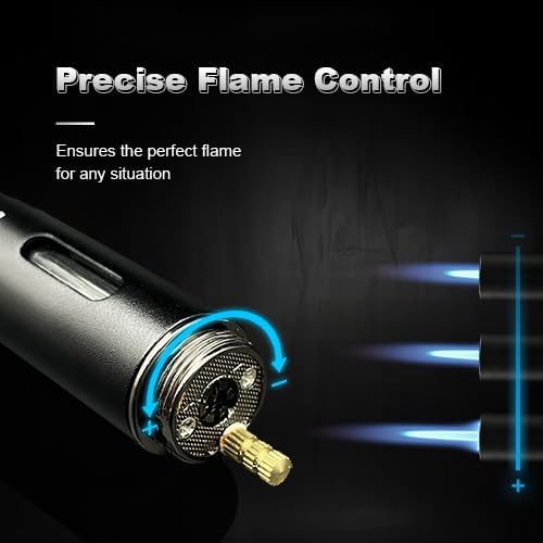 Honest Torch Lighters,5 in 1 Refillable Butane Torch Lighters,Butane Not Included, Windproof Adjustable Jet Flame Pen Shape Lighter with Cutter Punch,Holder,Draw Tool Gas Lighter Accessories Kit in Gift Box