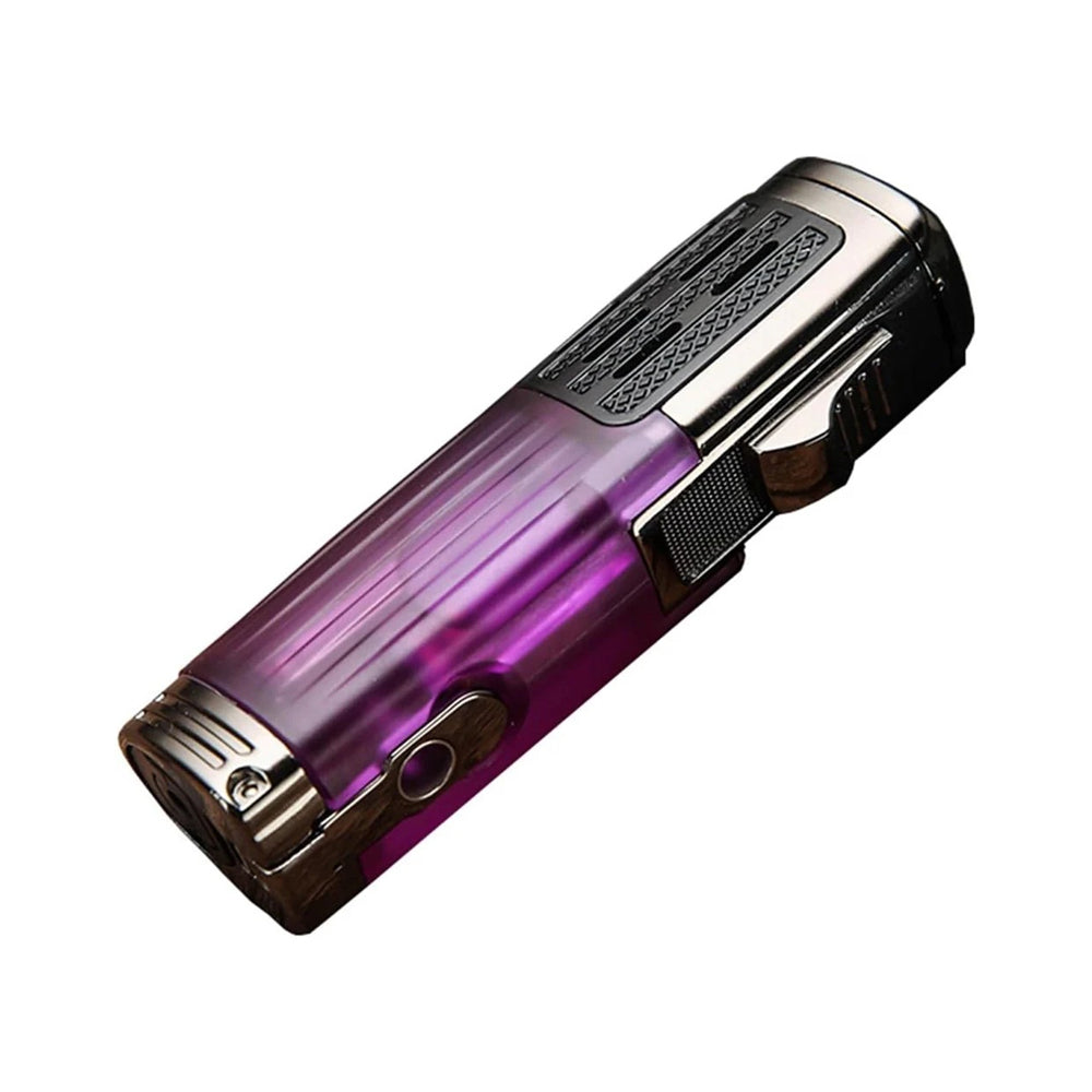 Honest Torch Lighter, Cigar Lighter, Triple 3 Jet Flame Butane Lighter, Windproof Adjustable Portable Lighter, Suitable for Collection, Camping, Outdoor, Men's Gifts