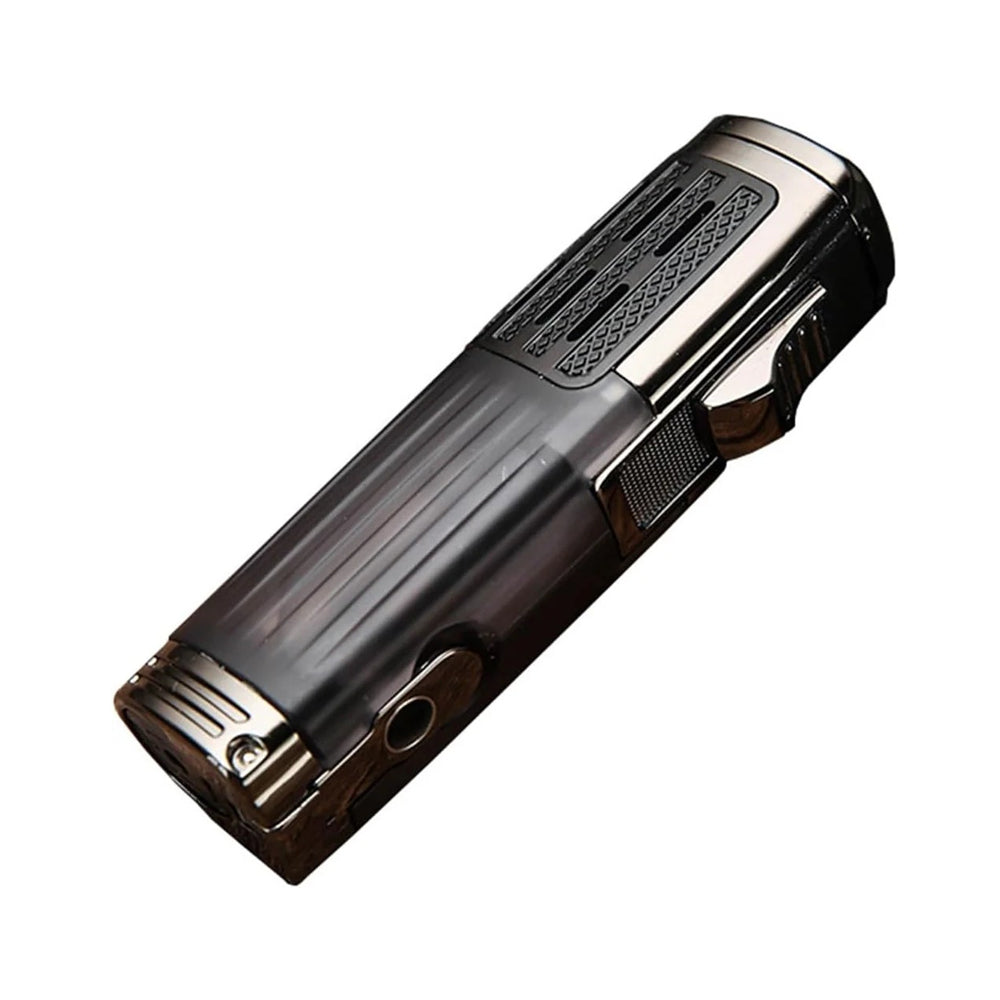 Honest Torch Lighter, Cigar Lighter, Triple 3 Jet Flame Butane Lighter, Windproof Adjustable Portable Lighter, Suitable for Collection, Camping, Outdoor, Men's Gifts