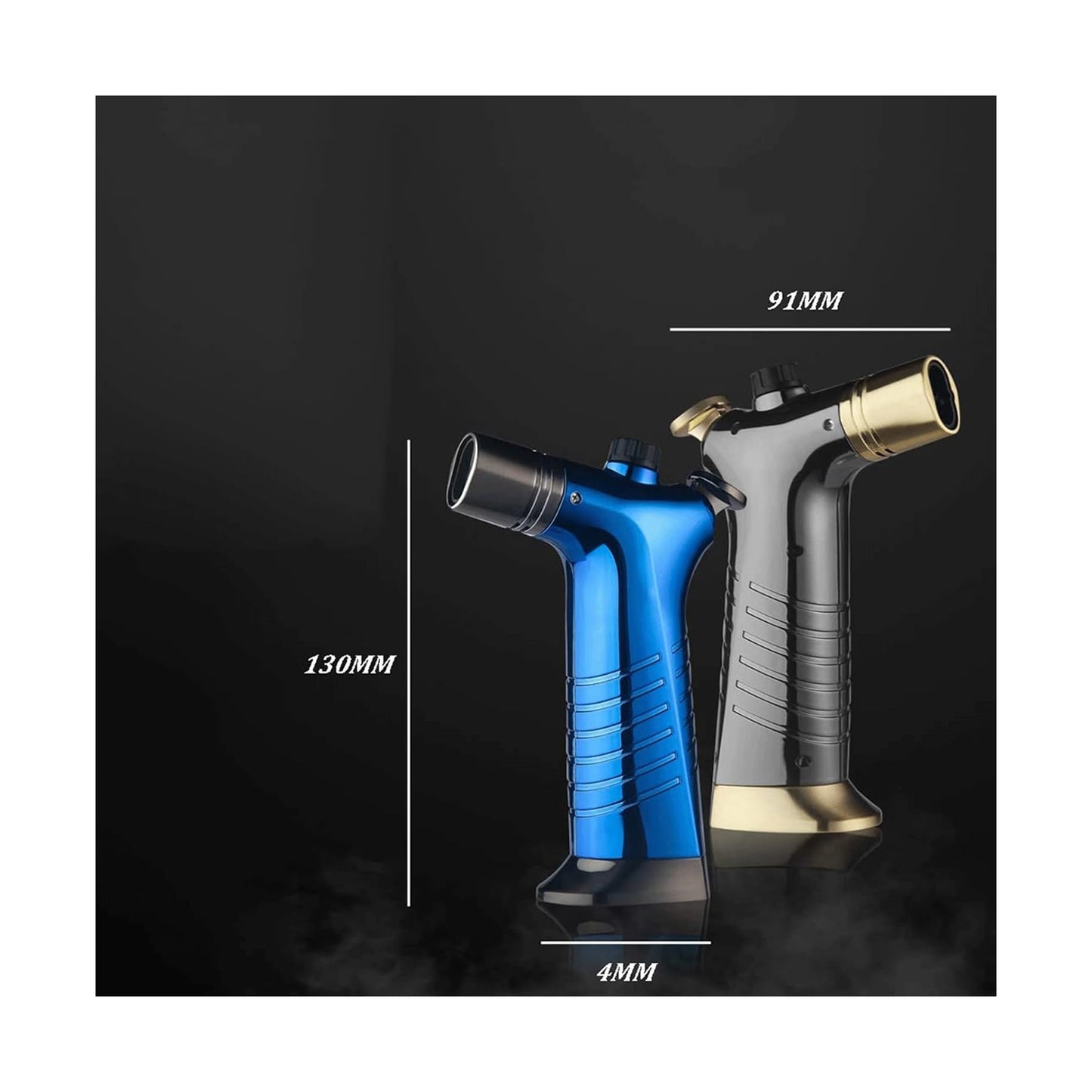 Honest Blue flame direct-into-fire lighter, metal nozzle is safe and durable, jet-type windproof double flame lighter, adjustable flame, rechargeable butane, easy to carry, gift for men