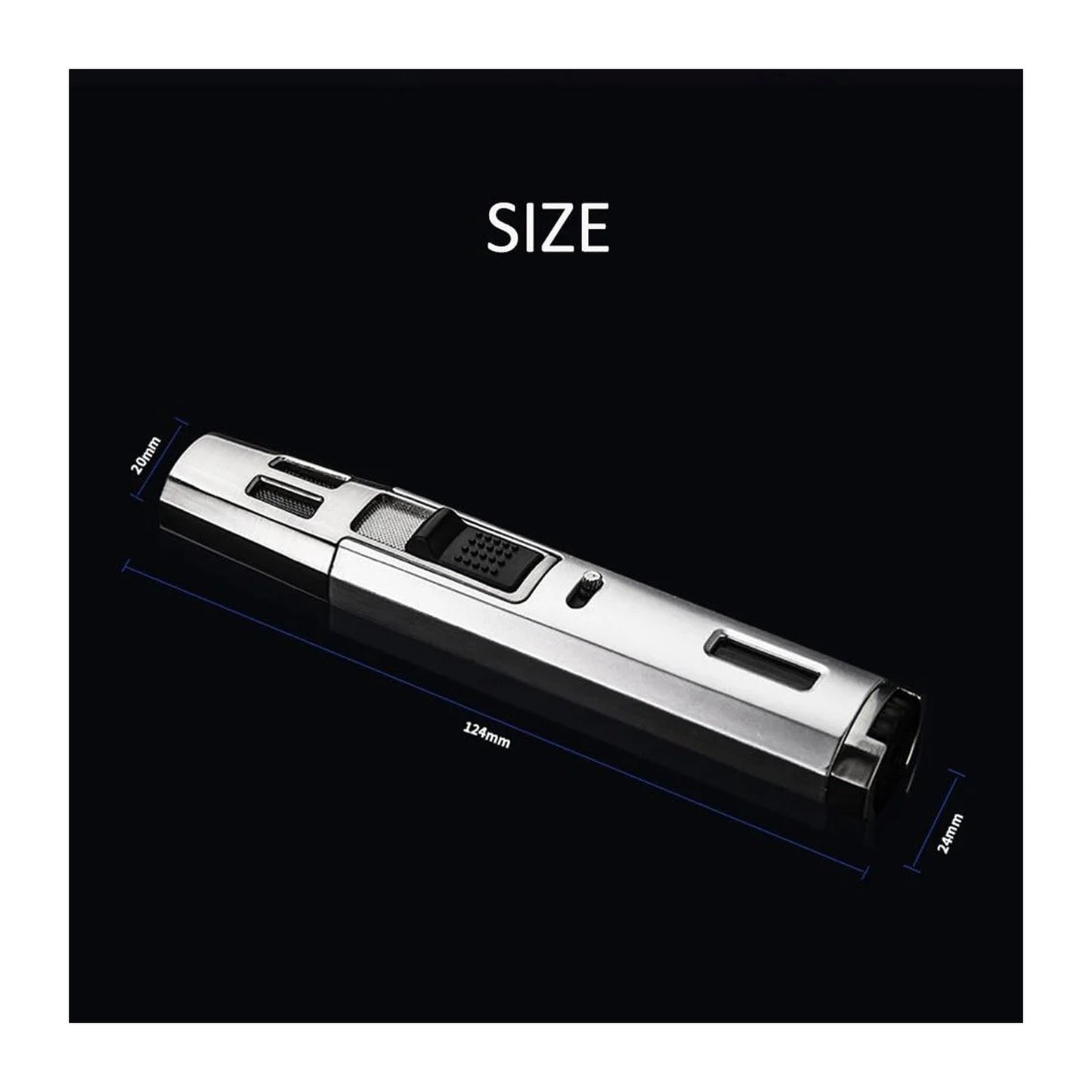 Honest Cigar Cigarette Lighter Jet Torch Dual Blue Flame, Creative Refillable Butane Gas Ajustable Flame Torch