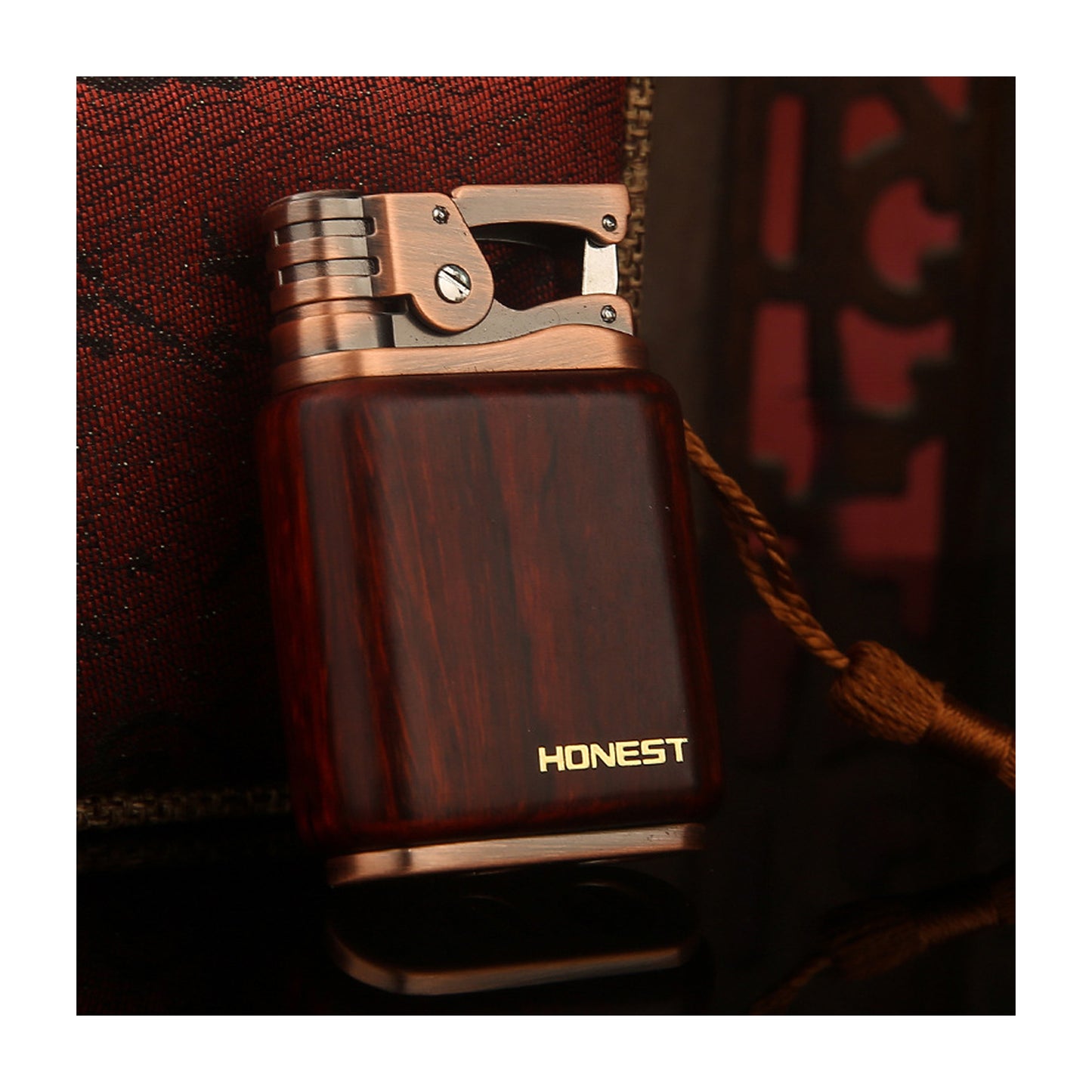 Honest Premium Windproof Kerosene Lighter for Men Retro Vintage Sandalwood Durable Creative Gift