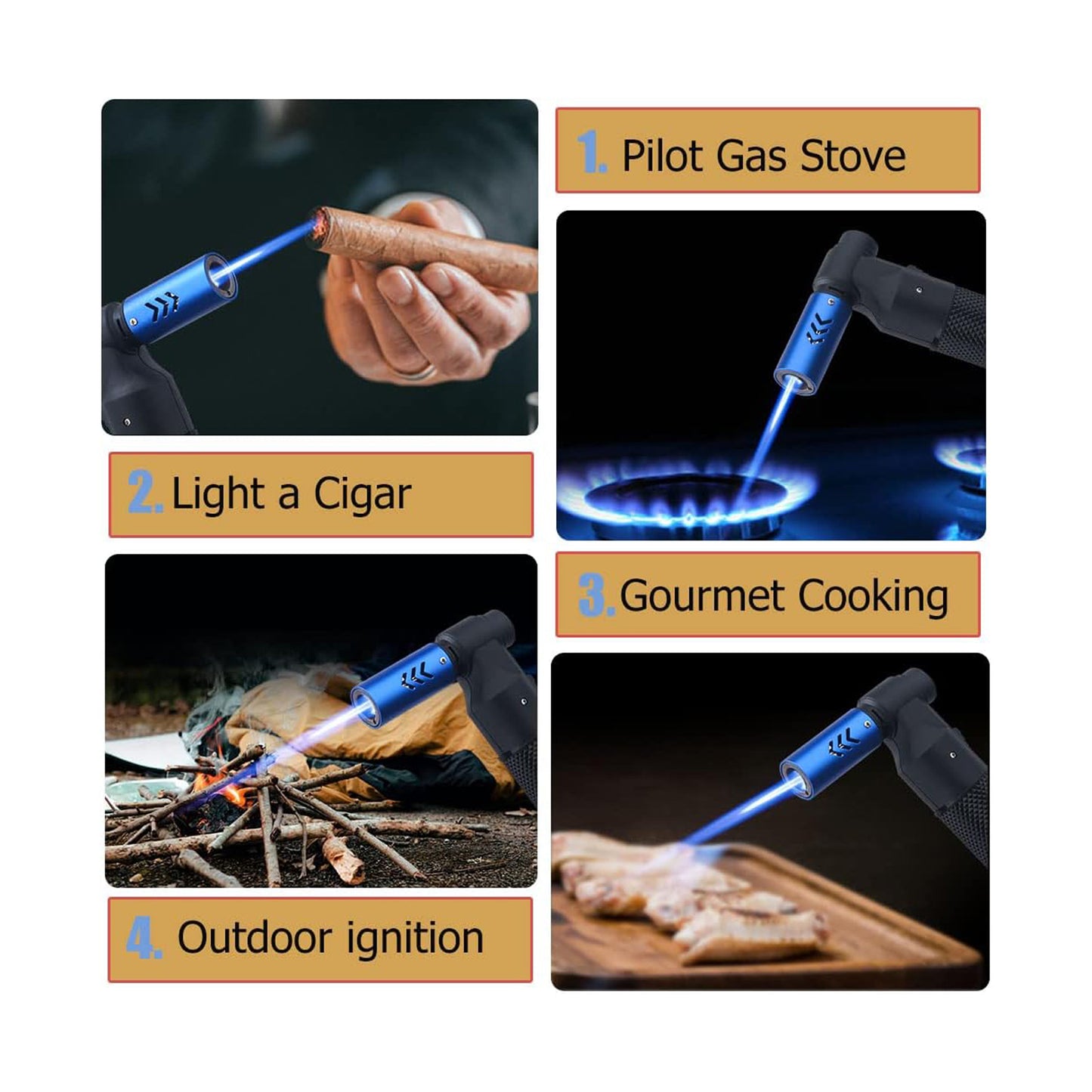 Honest Blow Torch Sleek Adjustable Butane Torch Cooking Torch Lighter Camping Home Use Welding Culinary Chef Coal Cocktail etc
