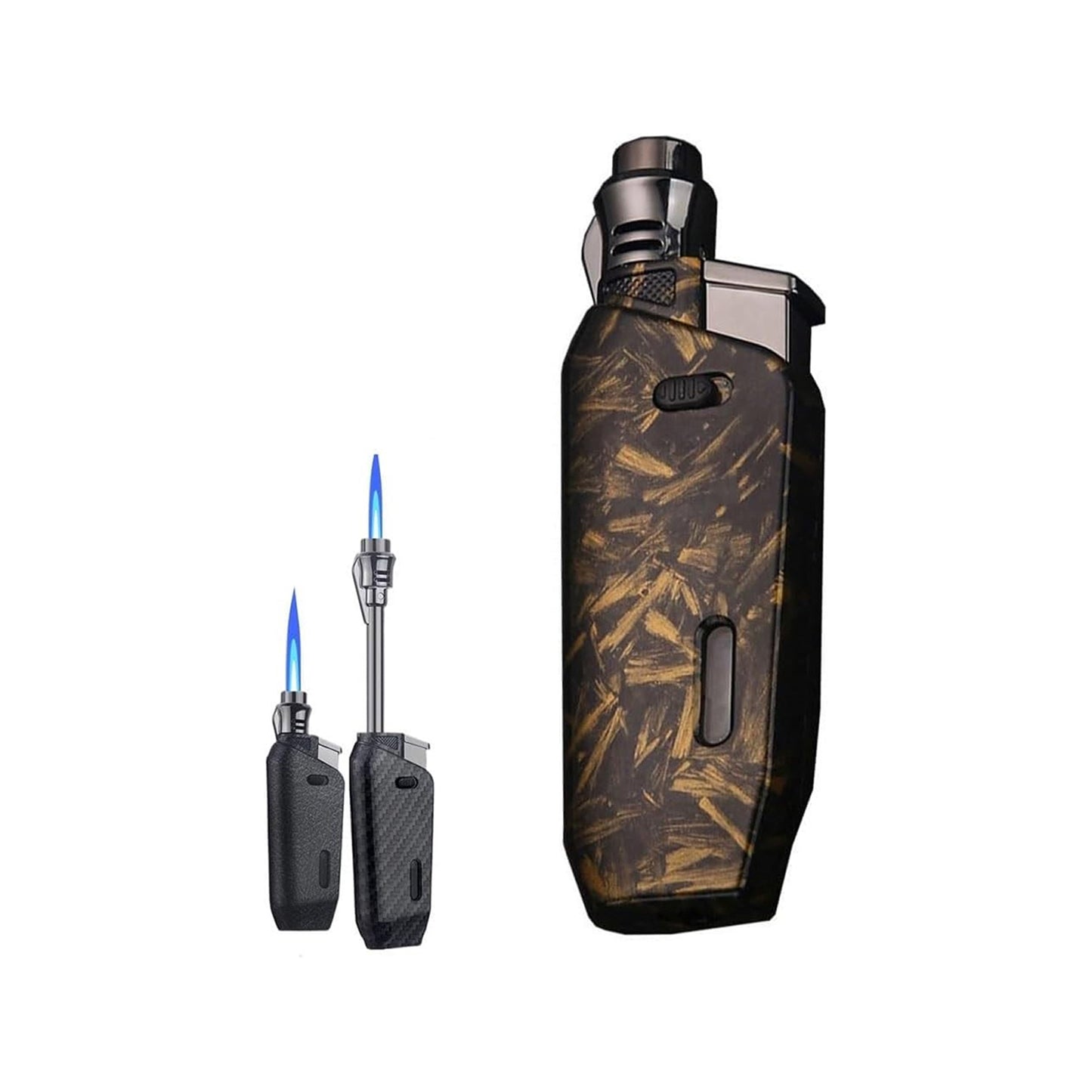 Honest Torch Lighter Telescopic Long Wand Jet Lighter Windproof Butane Gas Refillable Lighters with Safety Lock Fuel Window for Candle Kitchen Outdoor Grill BBQ (Butane Not Included)