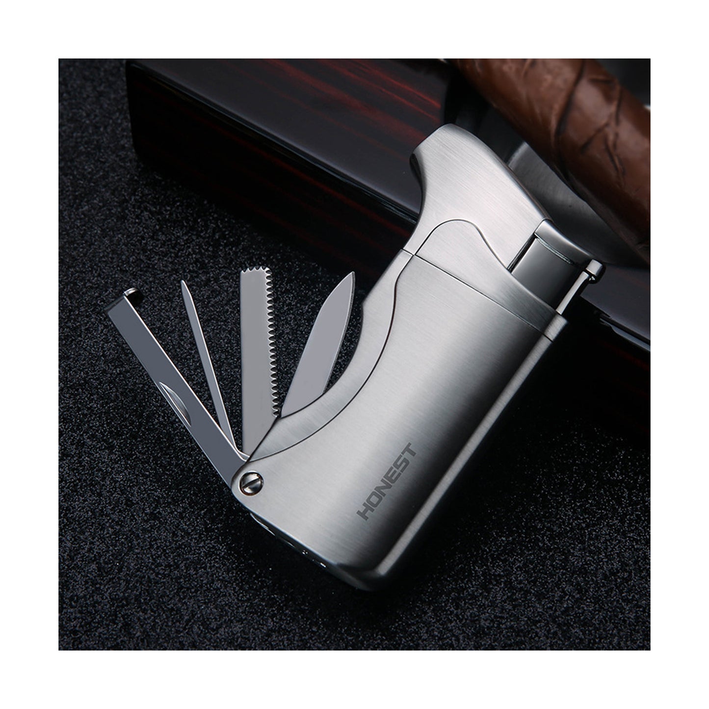 Honest Multi Function Cigarette Cigar Lighter Refillable Butane Gas Lighter with Pipe Tools