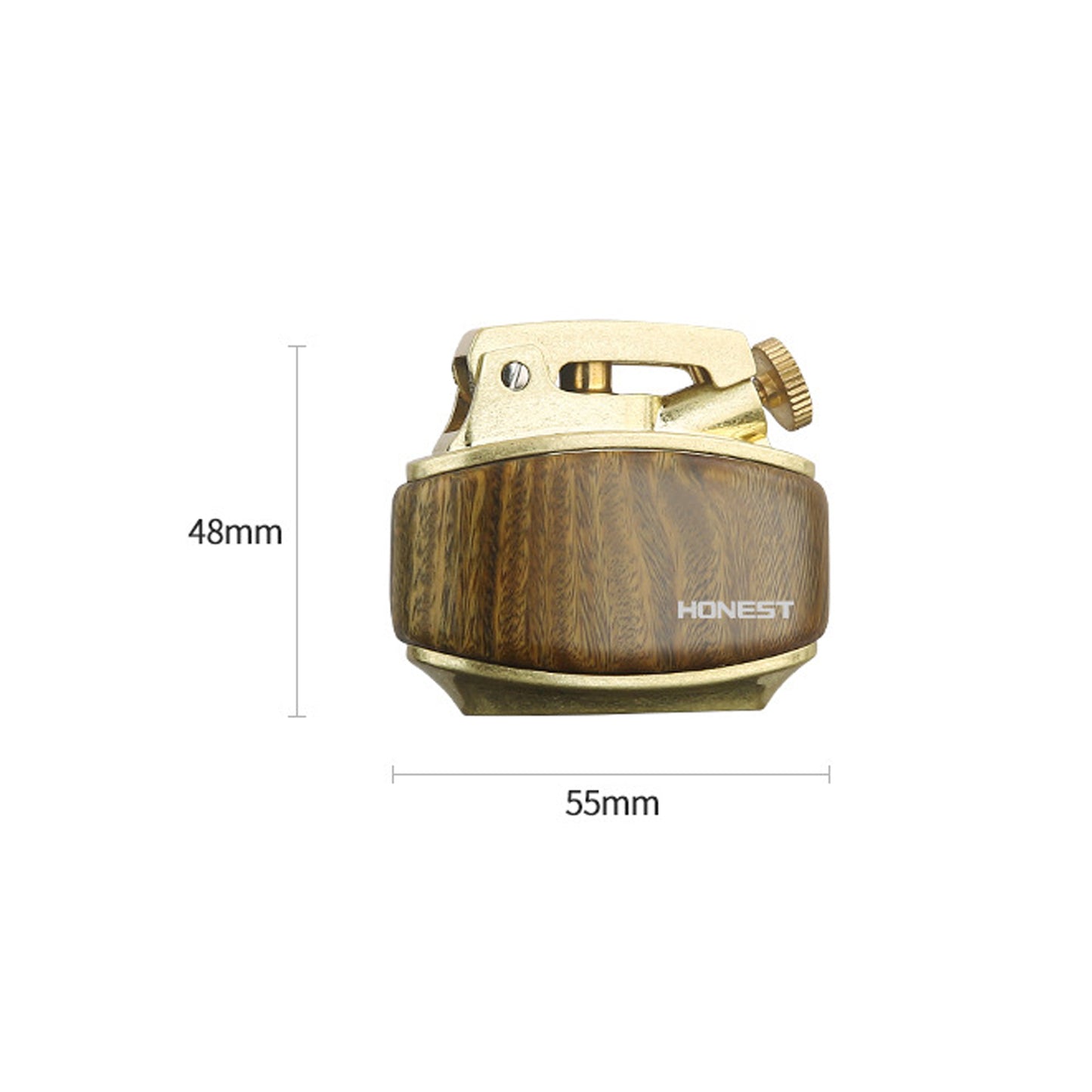 Honest Windproof Brass Vintage Trench Lighter,with Adjustable Flame for Outdoor Camping (No Fuel Required)
