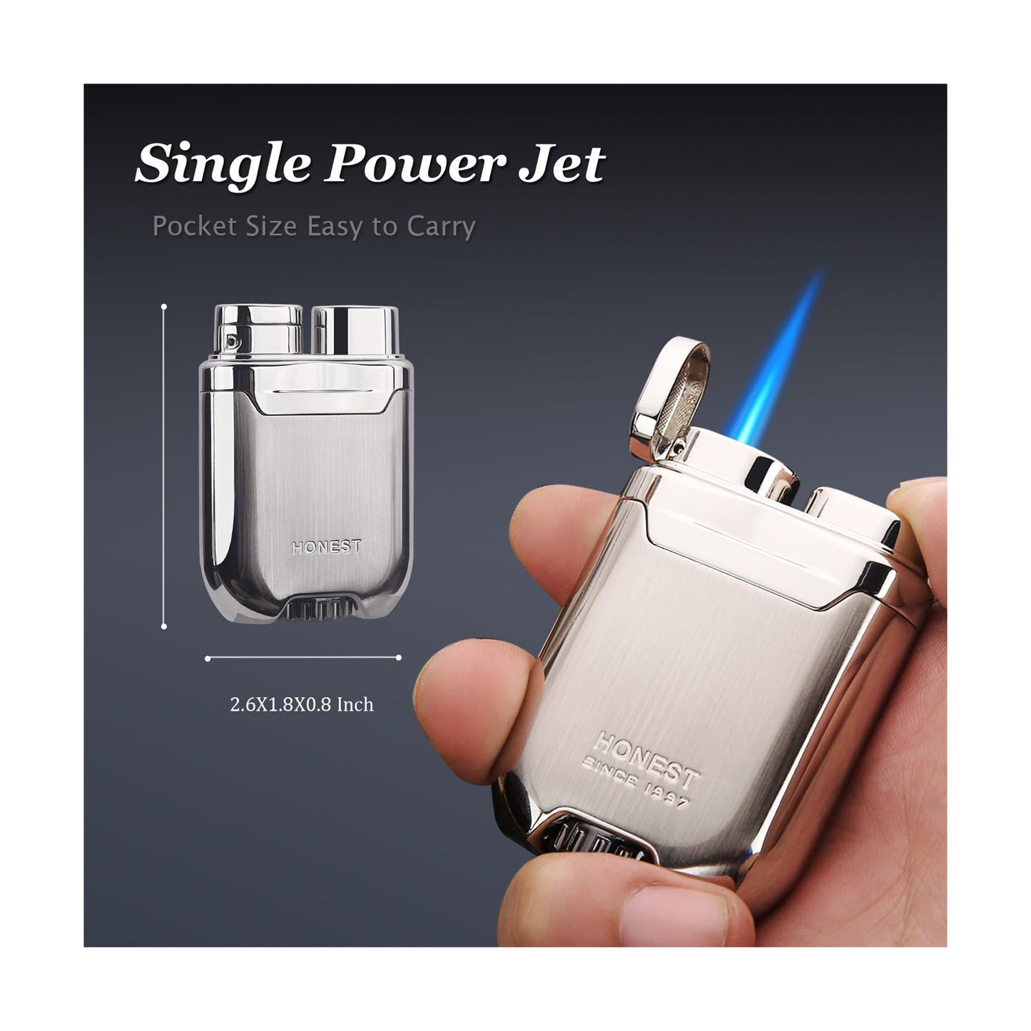 Honest Torch Lighter Butane Windproof Lighter Mens Gifts Lighter for Candle Camping Family Use