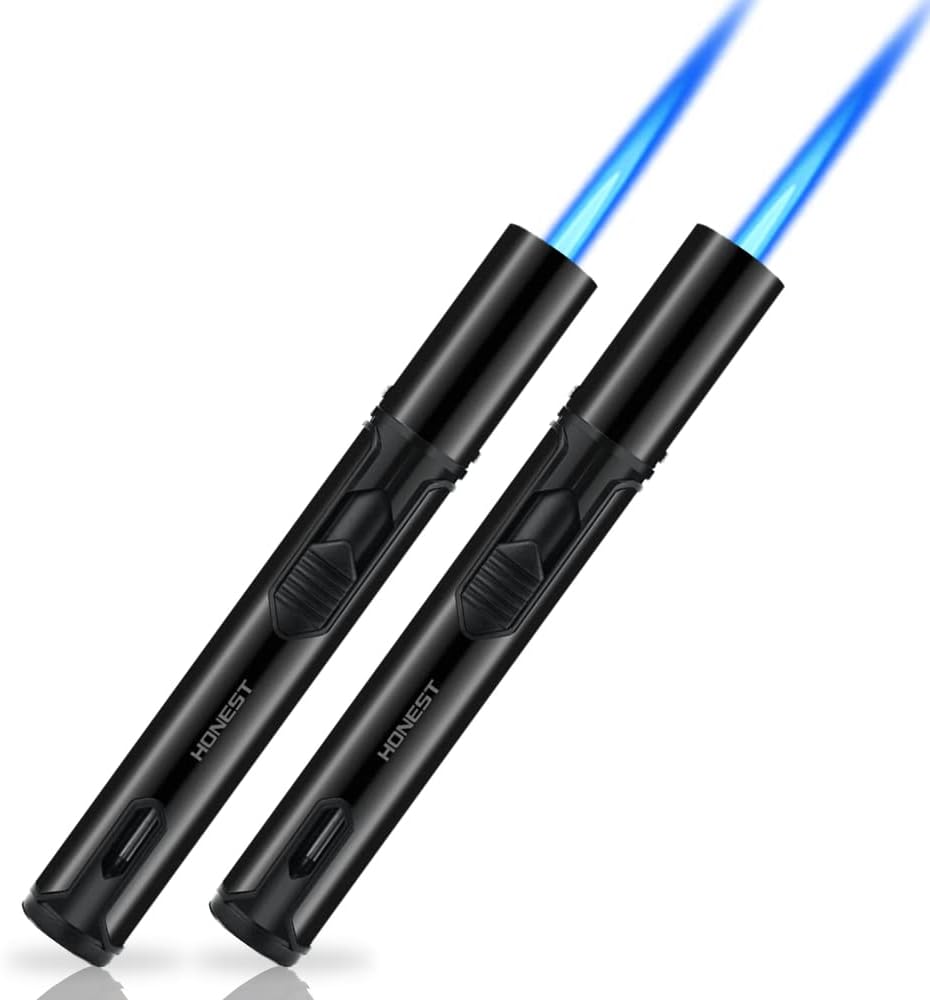 Refillable Butane Torch Lighter – Single Jet Flame Perfect for Candles, Grills, BBQ, and Camping