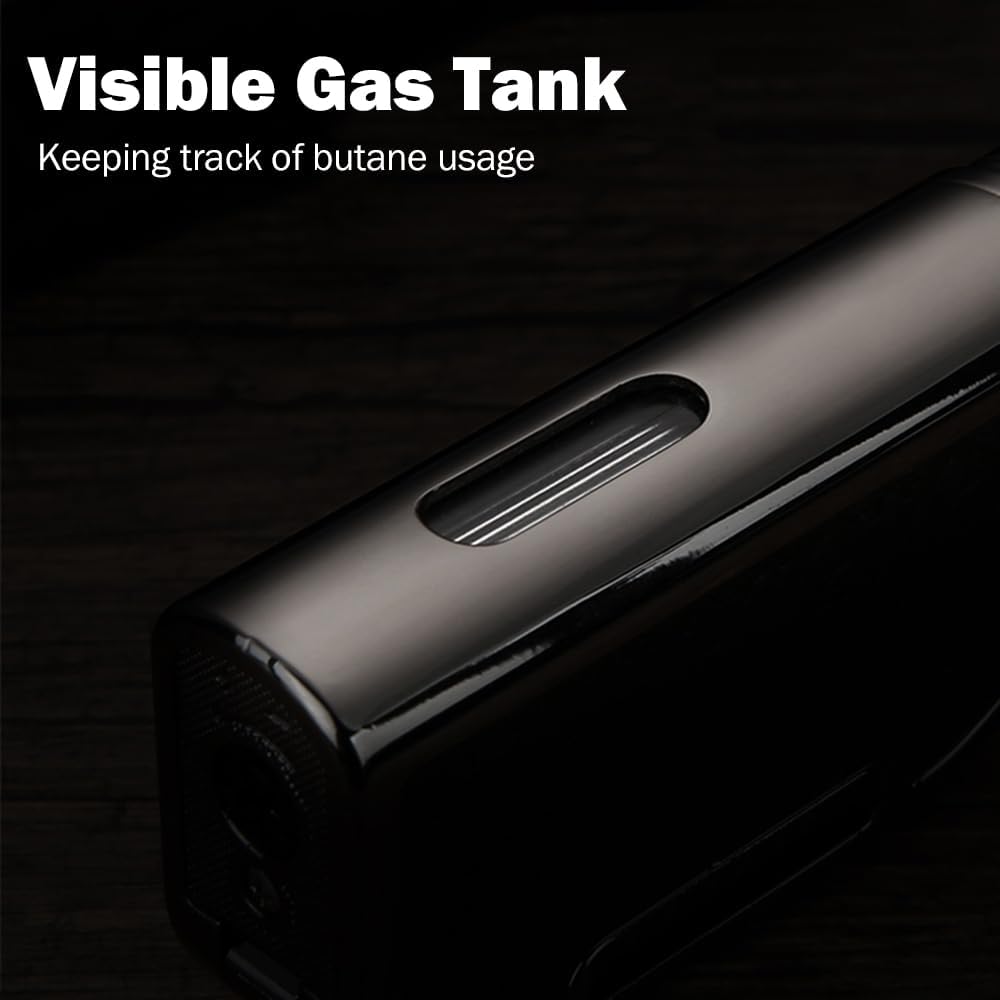 Honest Jet Torch Lighter, Soft/Jet Flame Switchable Lighters, Butane Refillable Lighter with Foldable Punch and Adjustable Flame Dial, Cool Lighters for Men/Husband (Fuel not Included)