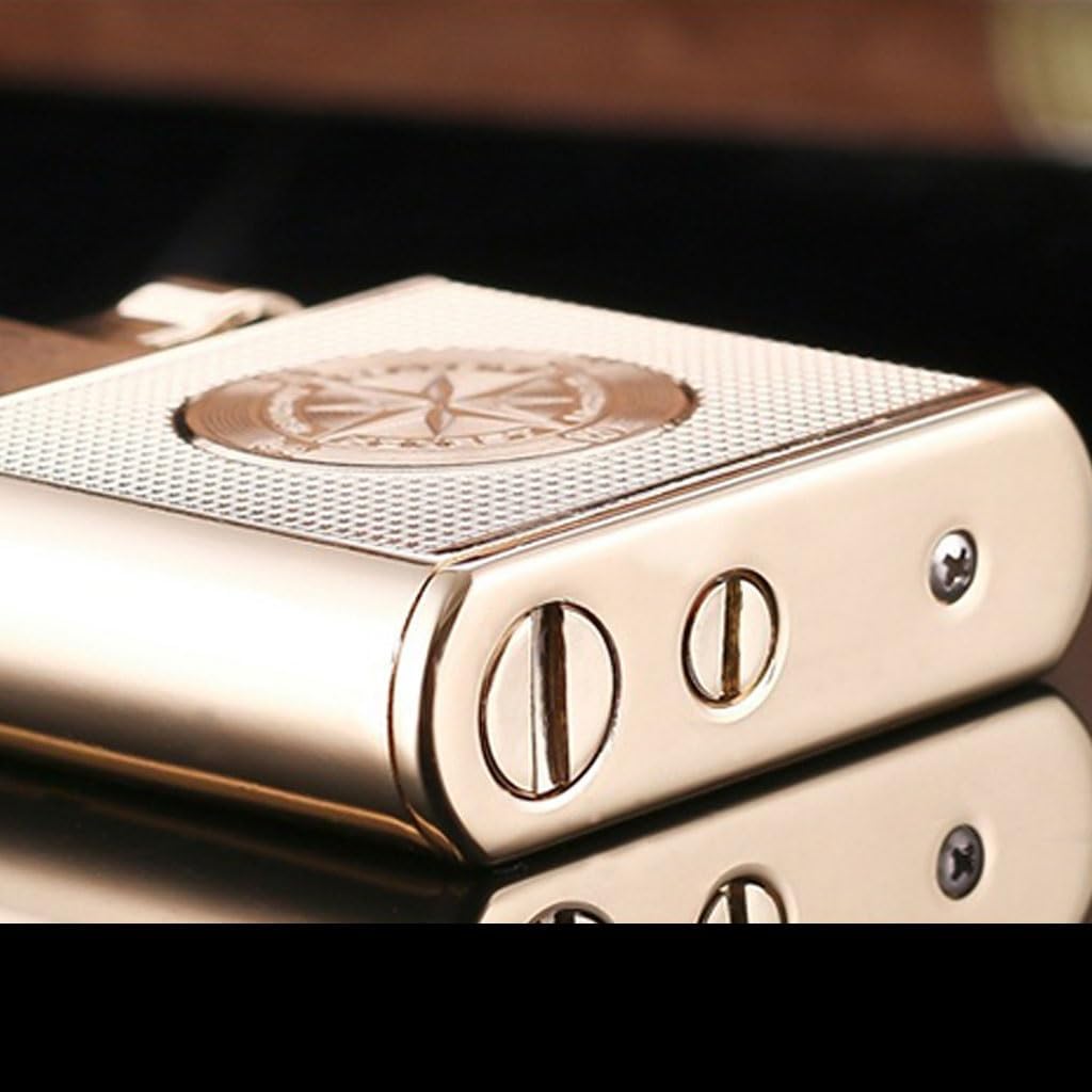 Honest Metal Vintage Kerosene Lighter, Classic Soft Flame Lighter, Push to Ignite, Exquisite Craftsmanship, Reusable, Cigar Candle, Gift Box Packaging, Men's Gift