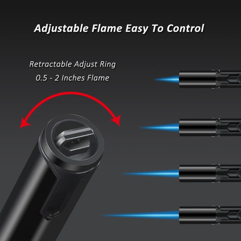 Honest Torch Lighters, Butane Lighters Refillable Single Jet Flame for Candle Grill BBQ Camping