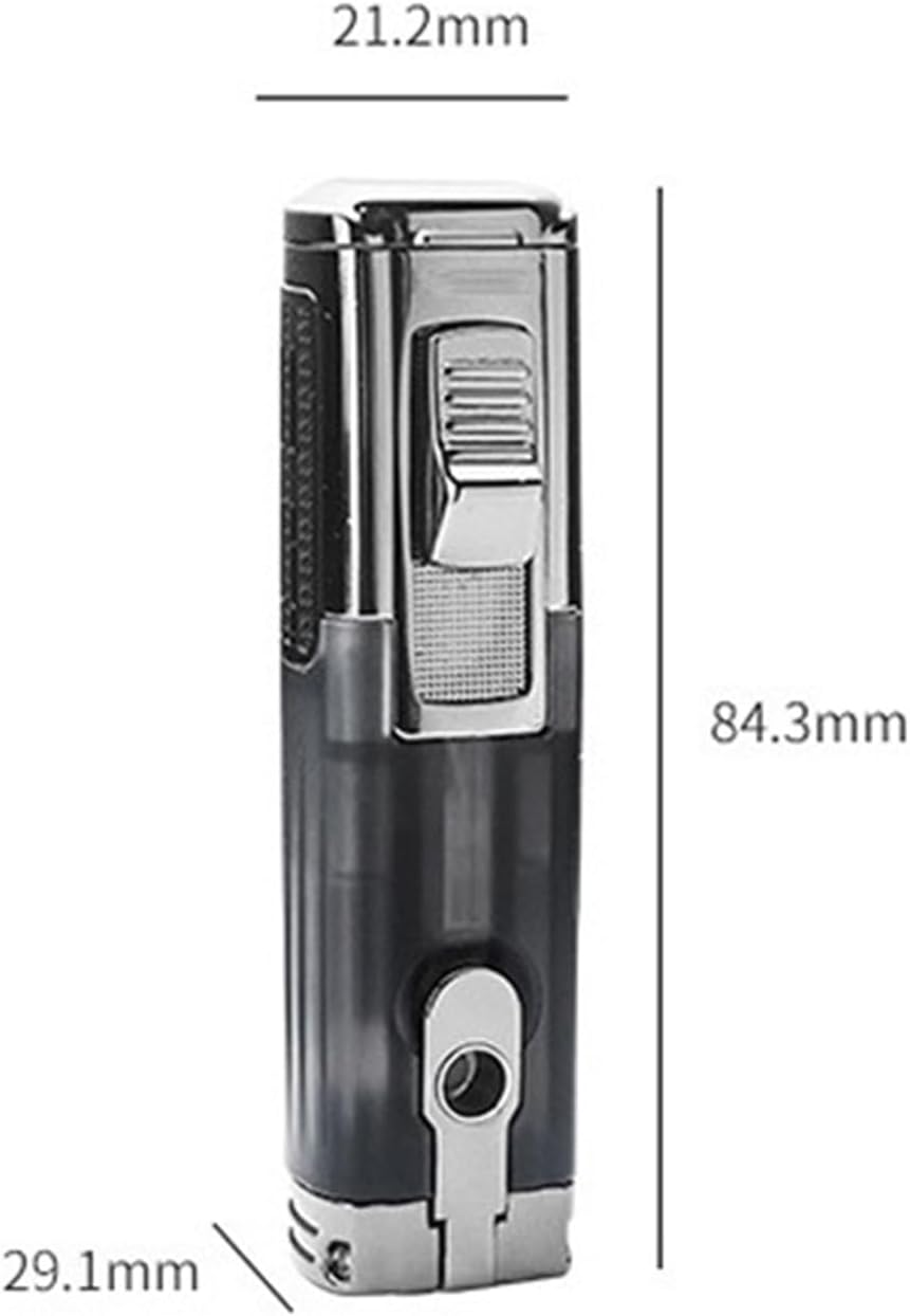 Honest Torch Lighter, Cigar Lighter, Triple 3 Jet Flame Butane Lighter, Windproof Adjustable Portable Lighter, Suitable for Collection, Camping, Outdoor, Men's Gifts