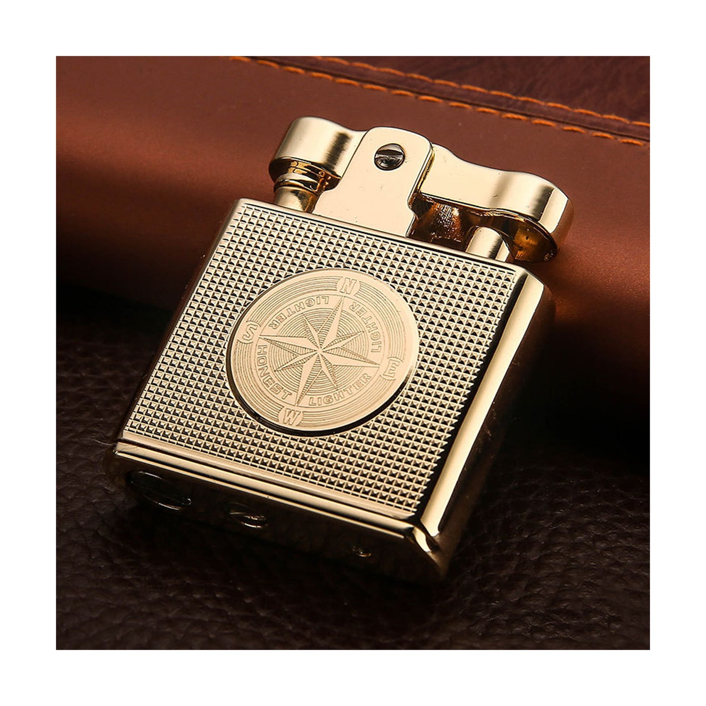 Honest Metal Vintage Kerosene Lighter, Classic Soft Flame Lighter, Push to Ignite, Exquisite Craftsmanship, Reusable, Cigar Candle, Gift Box Packaging, Men's Gift