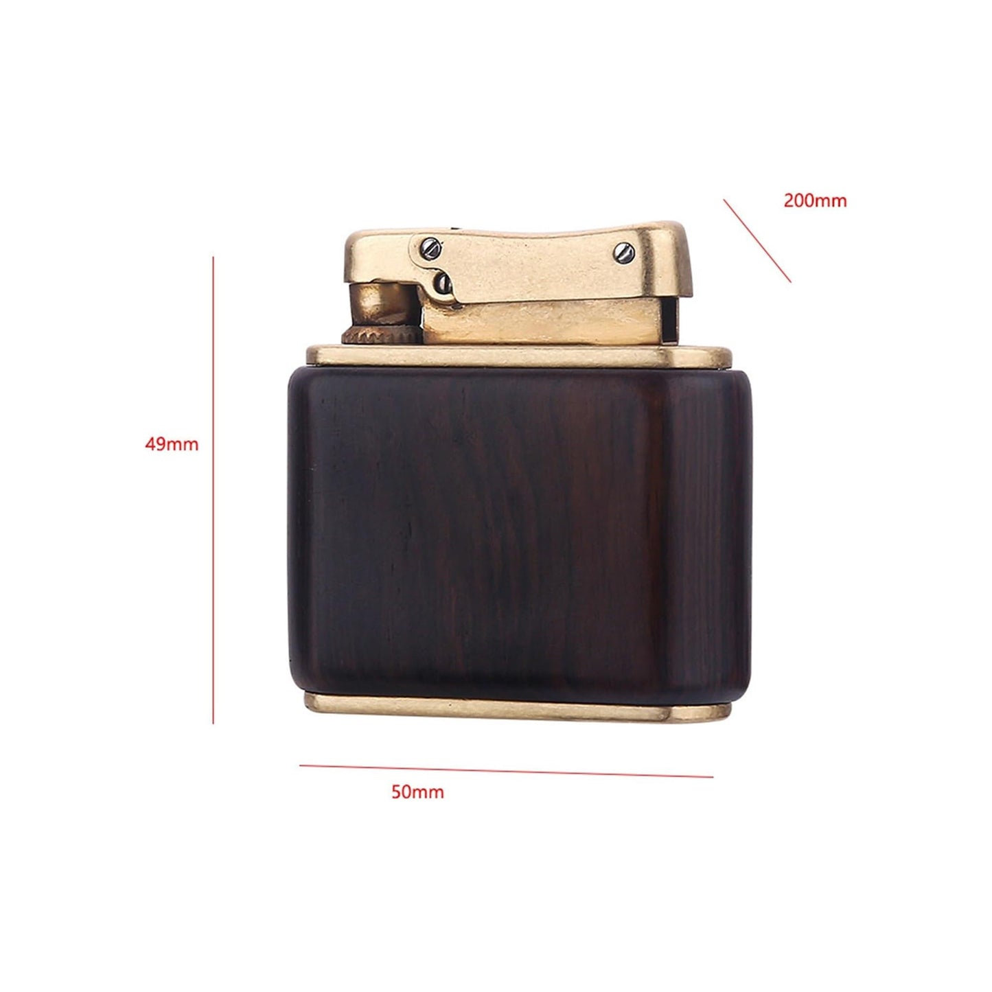 Honest Retro Kerosene Lighter Brass Lighter Solid Wood Shell Reusable high-end Gift