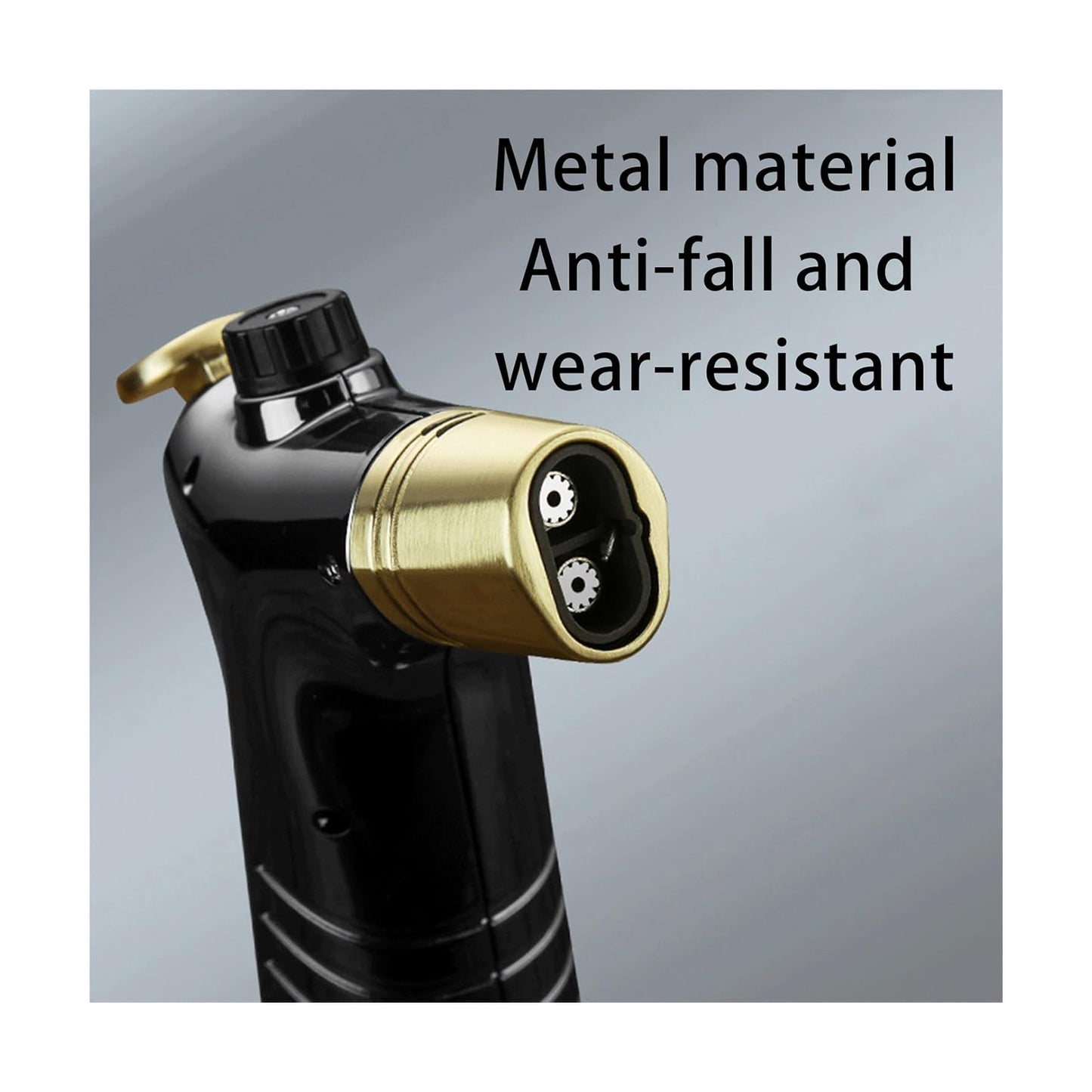 Honest Blue flame direct-into-fire lighter, metal nozzle is safe and durable, jet-type windproof double flame lighter, adjustable flame, rechargeable butane, easy to carry, gift for men