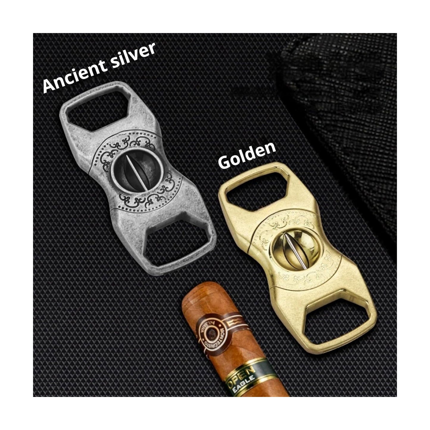 Honest Cigar Cutter V-Stainless Steel Carved Sharp Blade with Gift Box