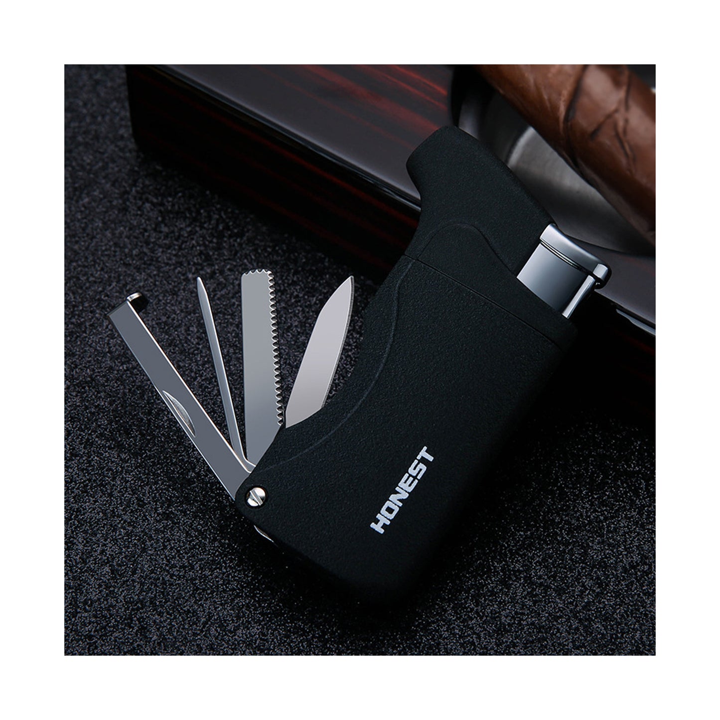 Honest Multi Function Cigarette Cigar Lighter Refillable Butane Gas Lighter with Pipe Tools